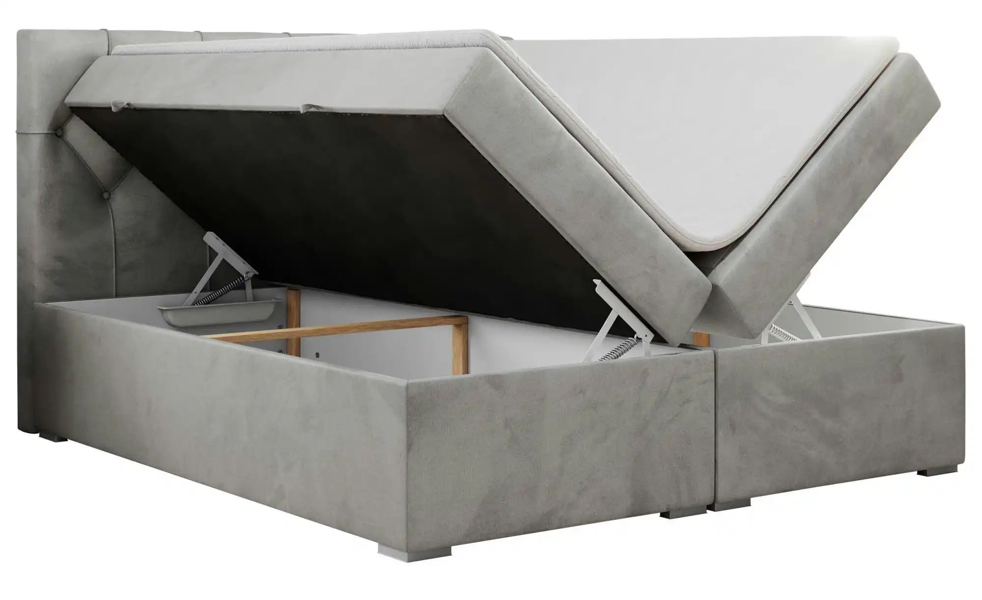 Boxbett mit Bettkasten Alda ¦ silber ¦ Maße (cm): B: 200 H: 118 Betten > Ko günstig online kaufen