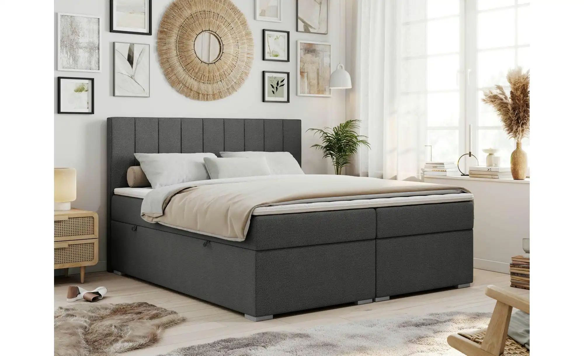 Thumbnail - Boxbett mit Bettkasten Ally ¦ grau ¦ Maße (cm): B: 200 H: 118 Betten > Komfortbetten - Höffner