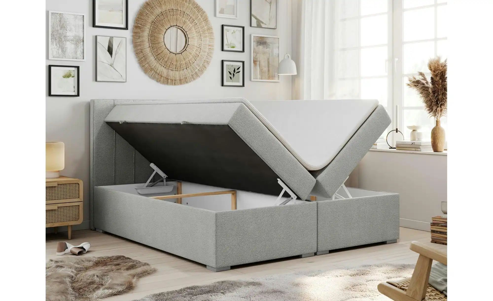 Boxbett mit Bettkasten Ally ¦ grau ¦ Maße (cm): B: 180 H: 118 Betten > Pols günstig online kaufen