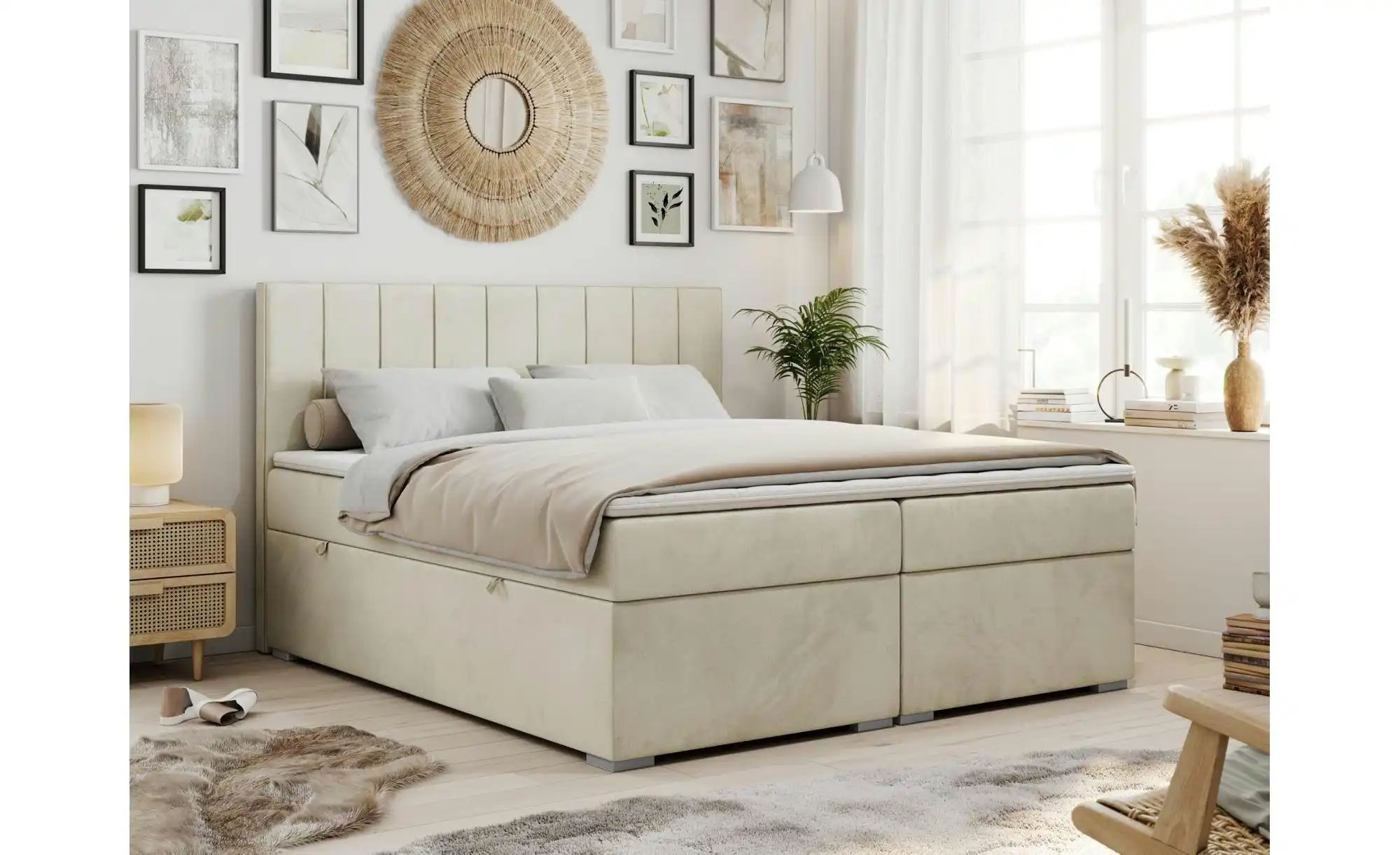 Boxbett mit Bettkasten Ally ¦ beige ¦ Maße (cm): B: 120 H: 118 Betten > Kom günstig online kaufen