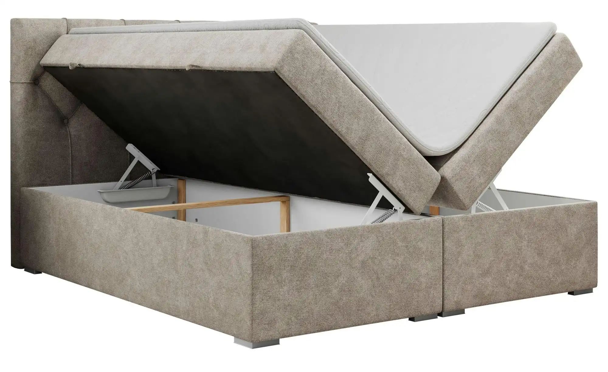 Boxbett mit Bettkasten Alda ¦ beige ¦ Maße (cm): B: 160 H: 118 Betten > Kom günstig online kaufen