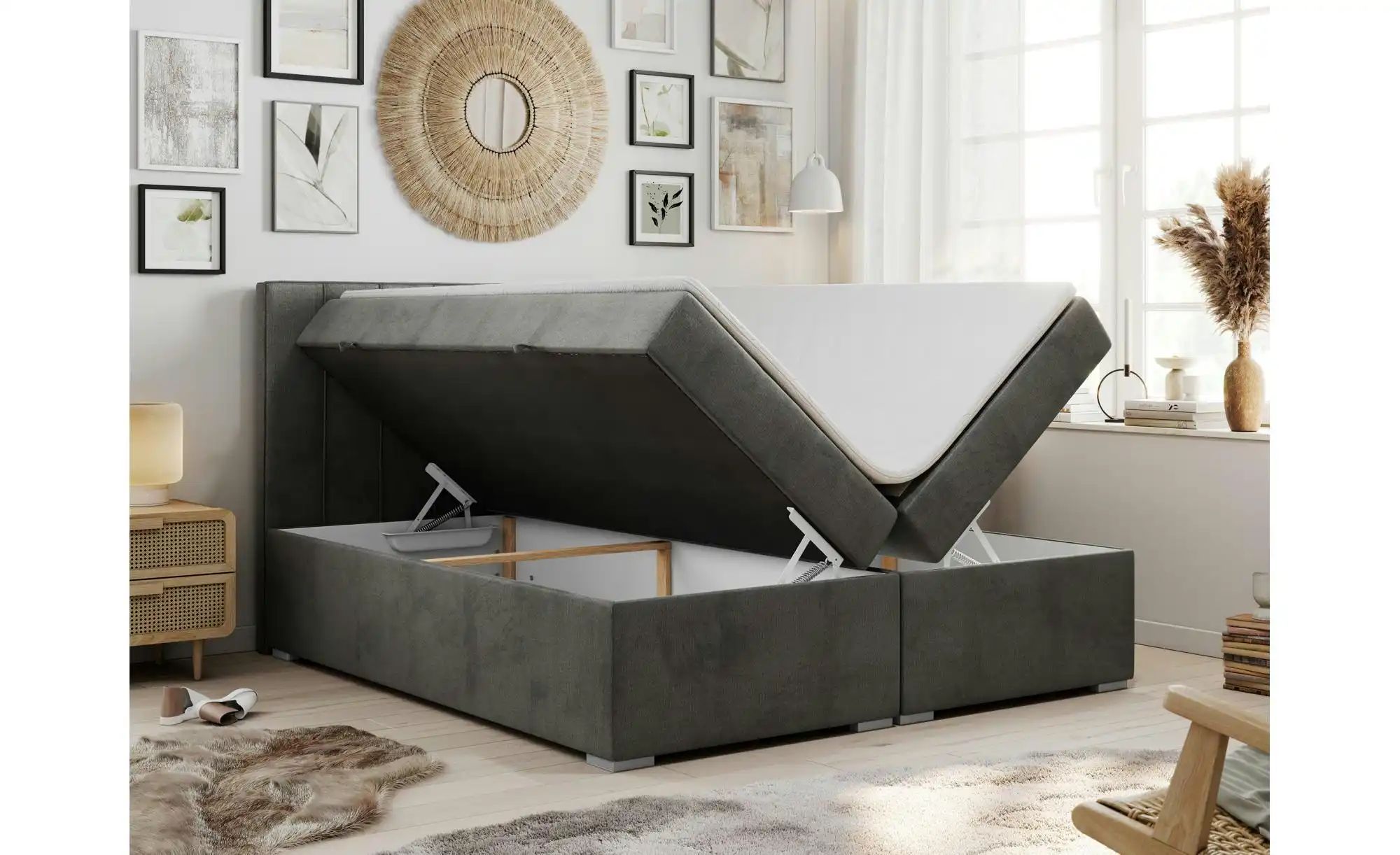 Boxbett mit Bettkasten Ally ¦ grau ¦ Maße (cm): B: 140 H: 118 Betten > Komf günstig online kaufen