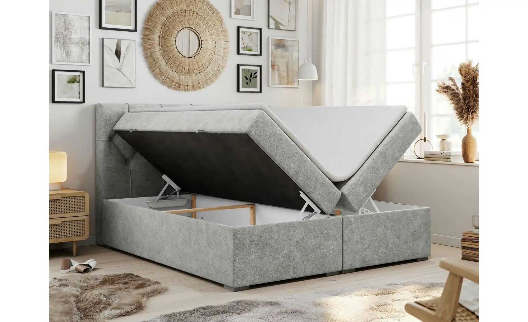 Boxbett mit Bettkasten Alda ¦ grau ¦ Maße (cm): B: 120 H: 118 Betten > Komf günstig online kaufen