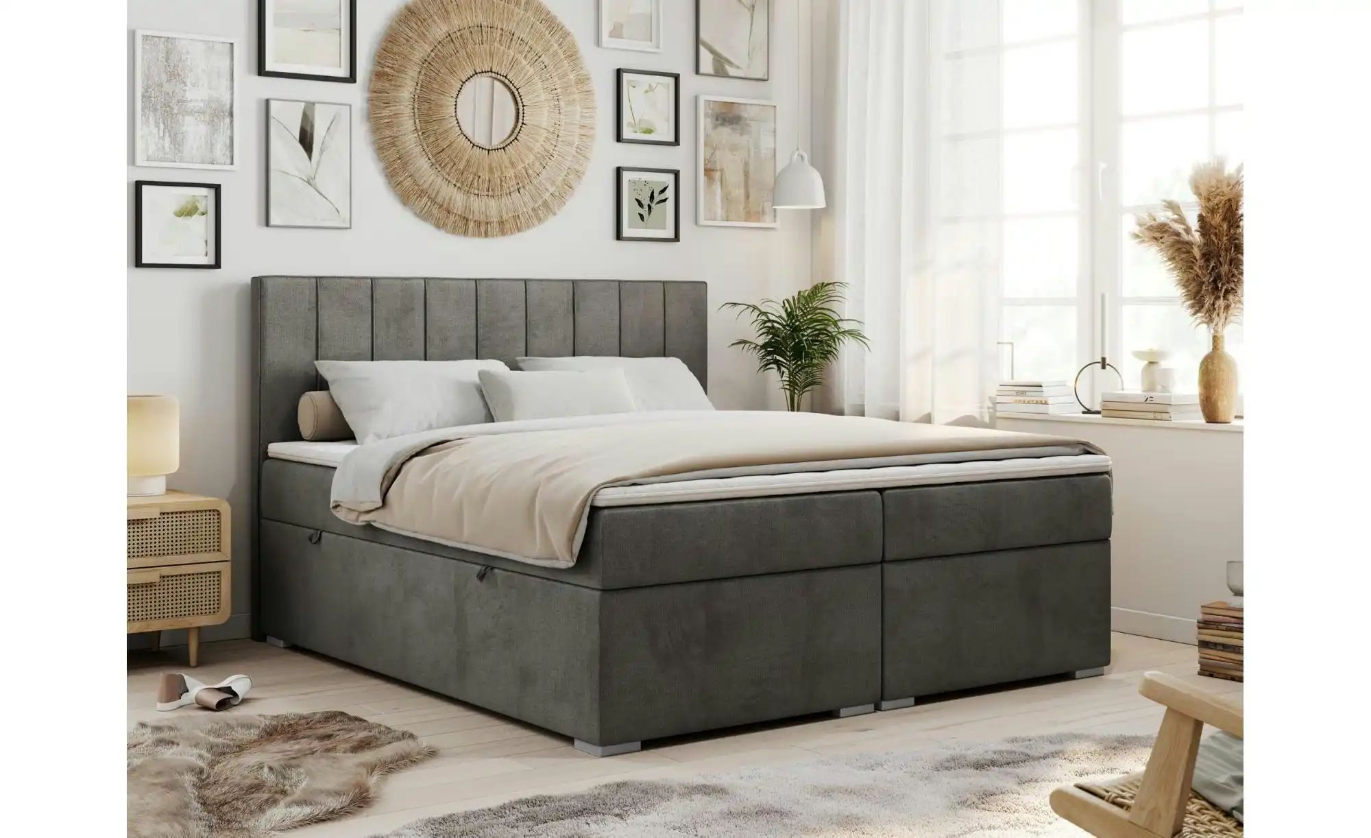 Thumbnail - Boxbett mit Bettkasten Ally ¦ grau ¦ Maße (cm): B: 180 H: 118 Betten > Komfortbetten - Höffner