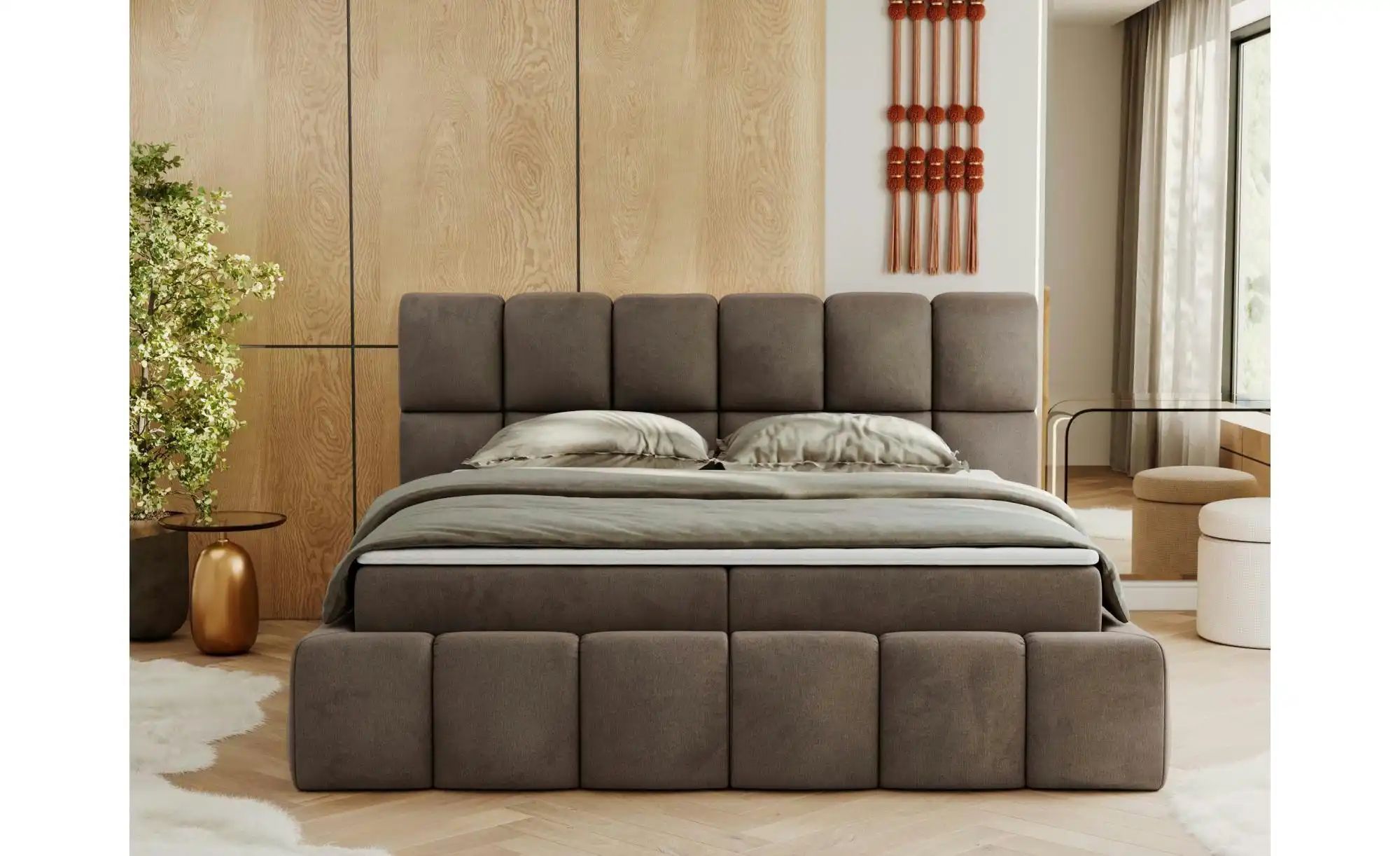 Boxbett mit Bettkasten Nira ¦ braun ¦ Maße (cm): B: 174 H: 113 Betten > Kom günstig online kaufen