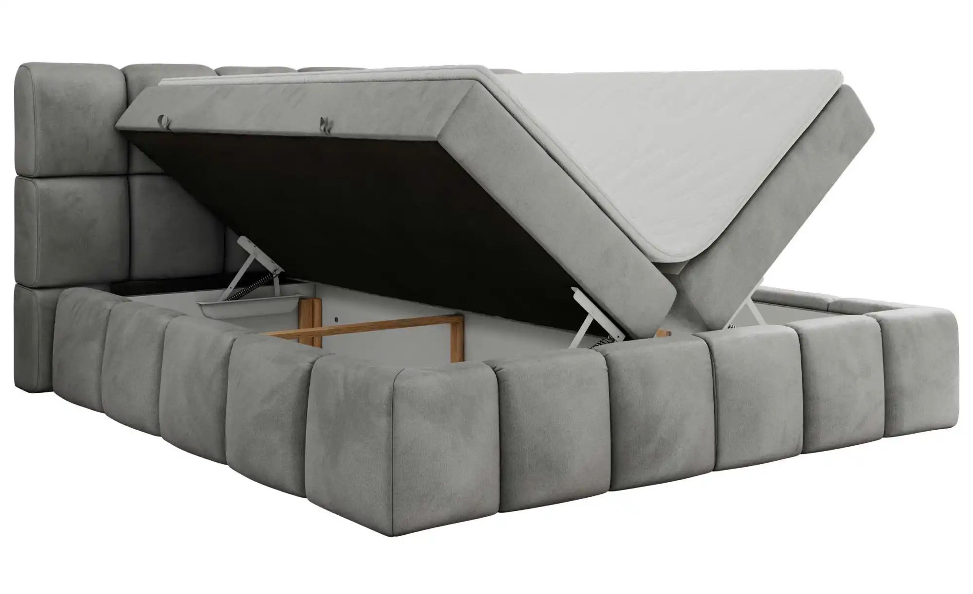 Boxbett mit Bettkasten Nira ¦ grau ¦ Maße (cm): B: 154 H: 113 Betten > Komf günstig online kaufen