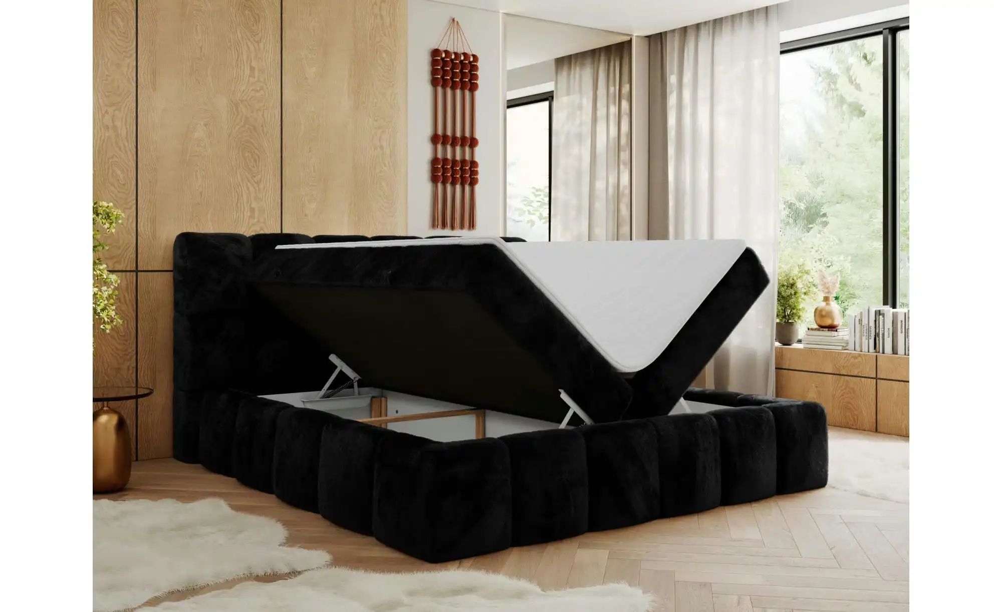 Boxbett mit Bettkasten Nira ¦ schwarz ¦ Maße (cm): B: 214 H: 113 Betten > K günstig online kaufen