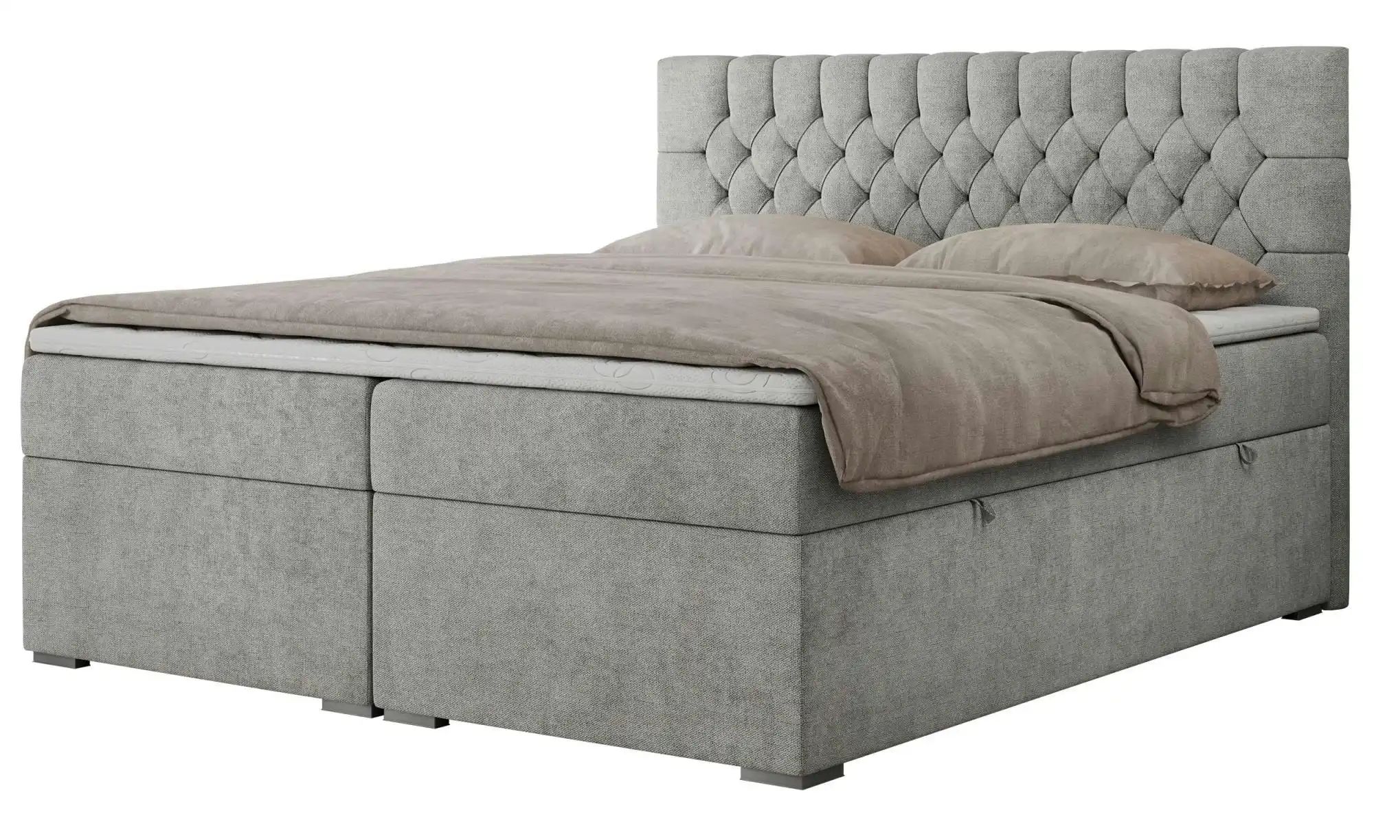 Boxbett mit Bettkasten Pera ¦ silber ¦ Maße (cm): B: 140 H: 125 Betten > Po günstig online kaufen