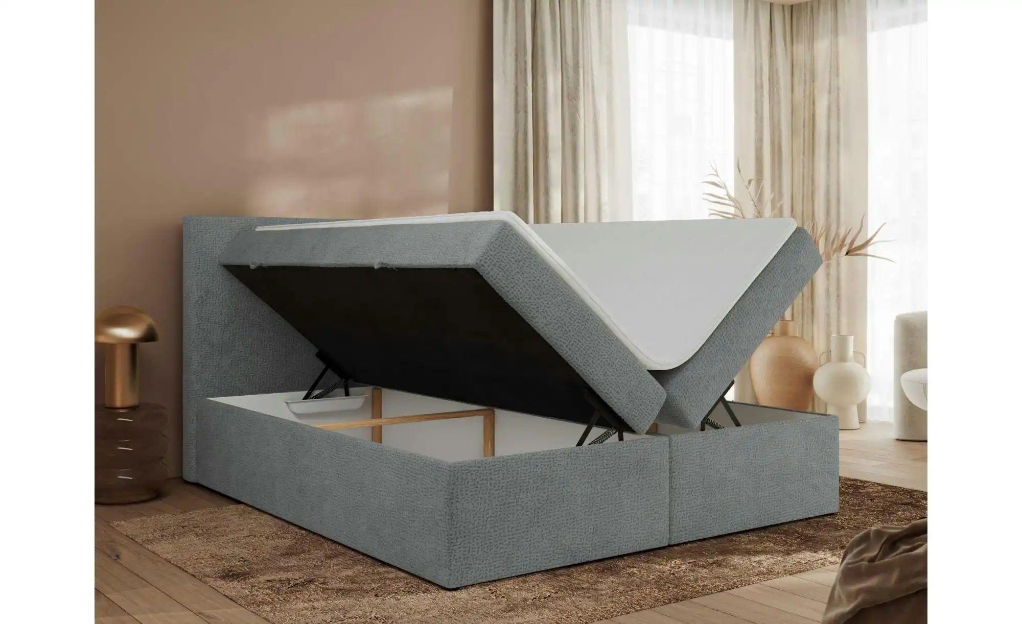 Boxbett mit Bettkasten Jaguar ¦ grau ¦ Maße (cm): B: 184 H: 119 Betten > Ko günstig online kaufen