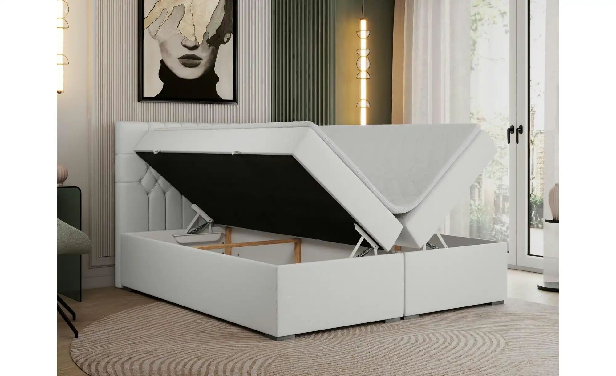 Boxbett mit Bettkasten Pera ¦ weiß ¦ Maße (cm): B: 180 H: 125 Betten > Pols günstig online kaufen