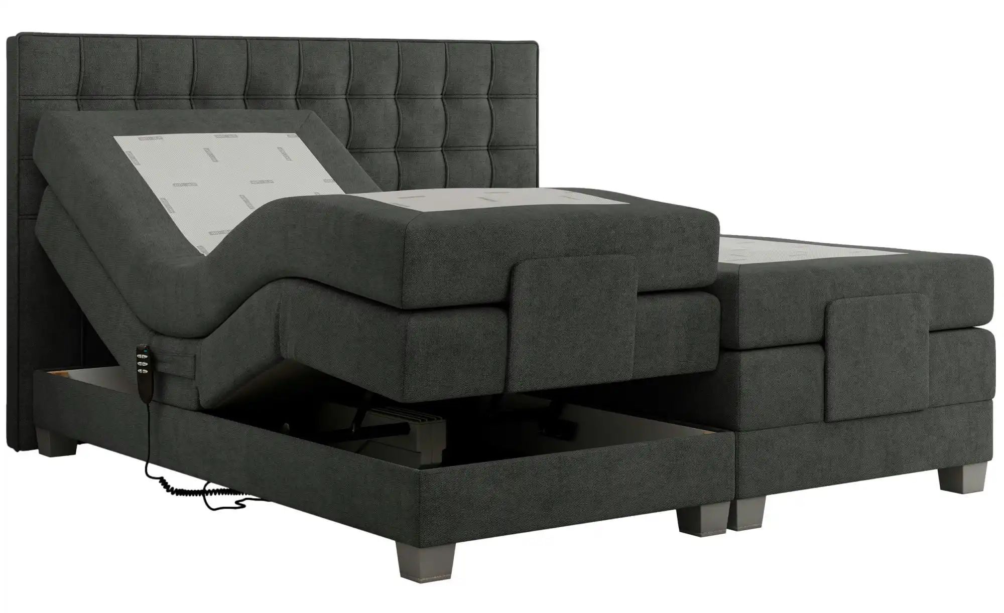 Motor Boxspringbett mit Bettkasten Elektro ¦ grau ¦ Maße (cm): B: 148 H: 11 günstig online kaufen
