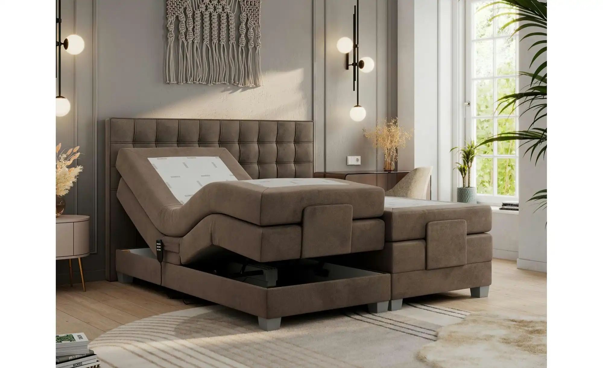 Motor Boxspringbett mit Bettkasten Elektro ¦ braun ¦ Maße (cm): B: 148 H: 1 günstig online kaufen