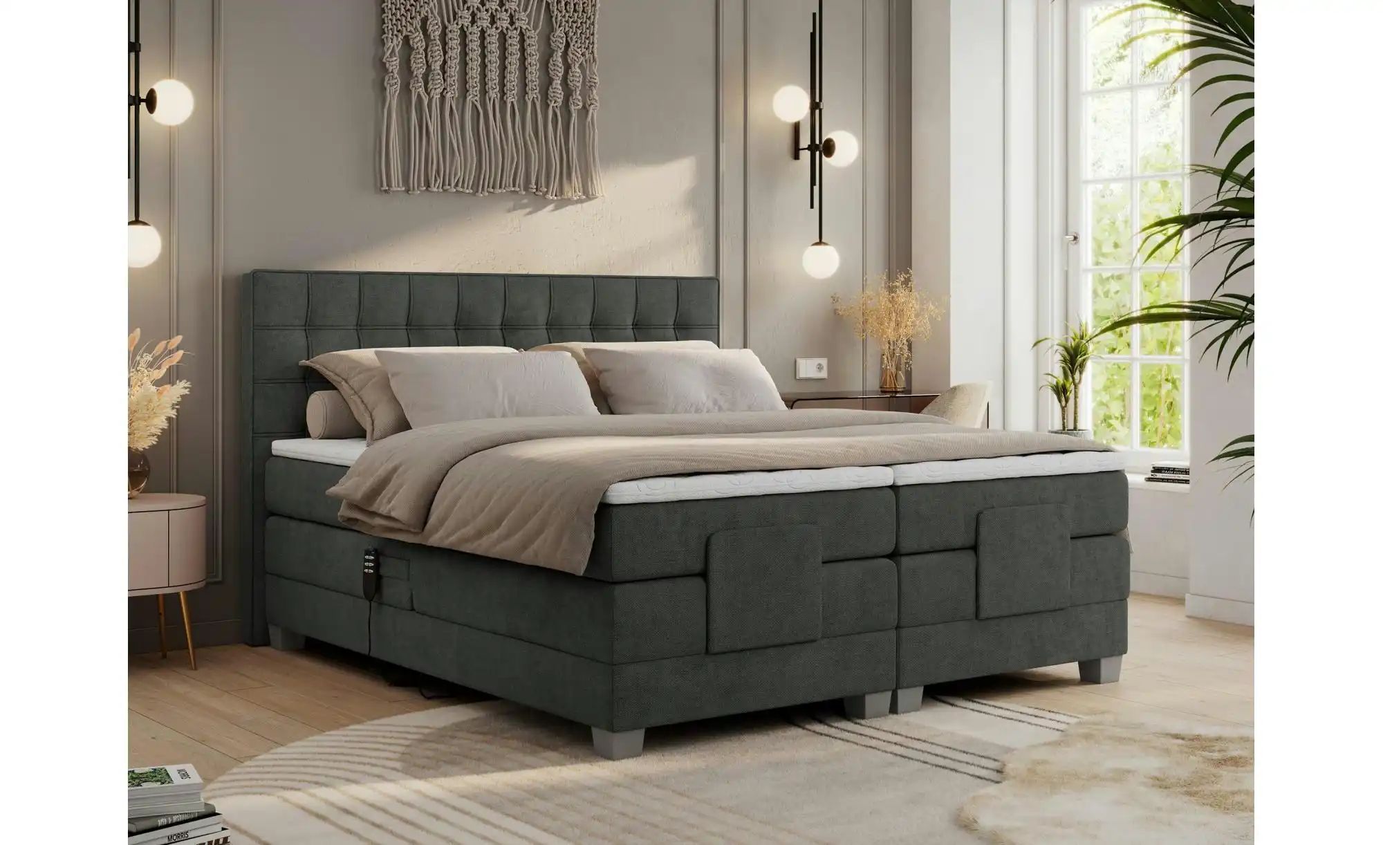 Motor Boxspringbett mit Bettkasten Elektro ¦ grau ¦ Maße (cm): B: 188 H: 11 günstig online kaufen