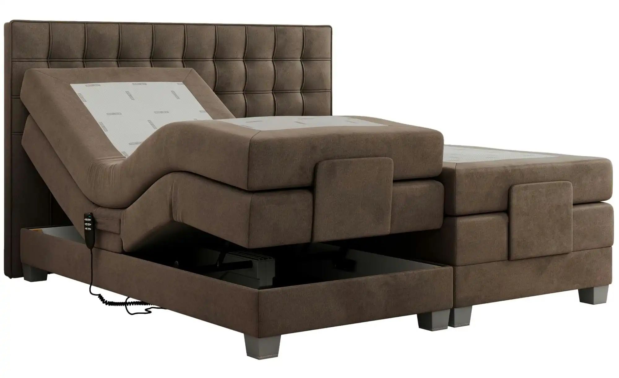 Thumbnail - Motor Boxspringbett mit Bettkasten Elektro ¦ braun ¦ Maße (cm): B: 208 H: 118 Betten > Boxspringbetten - Höffner