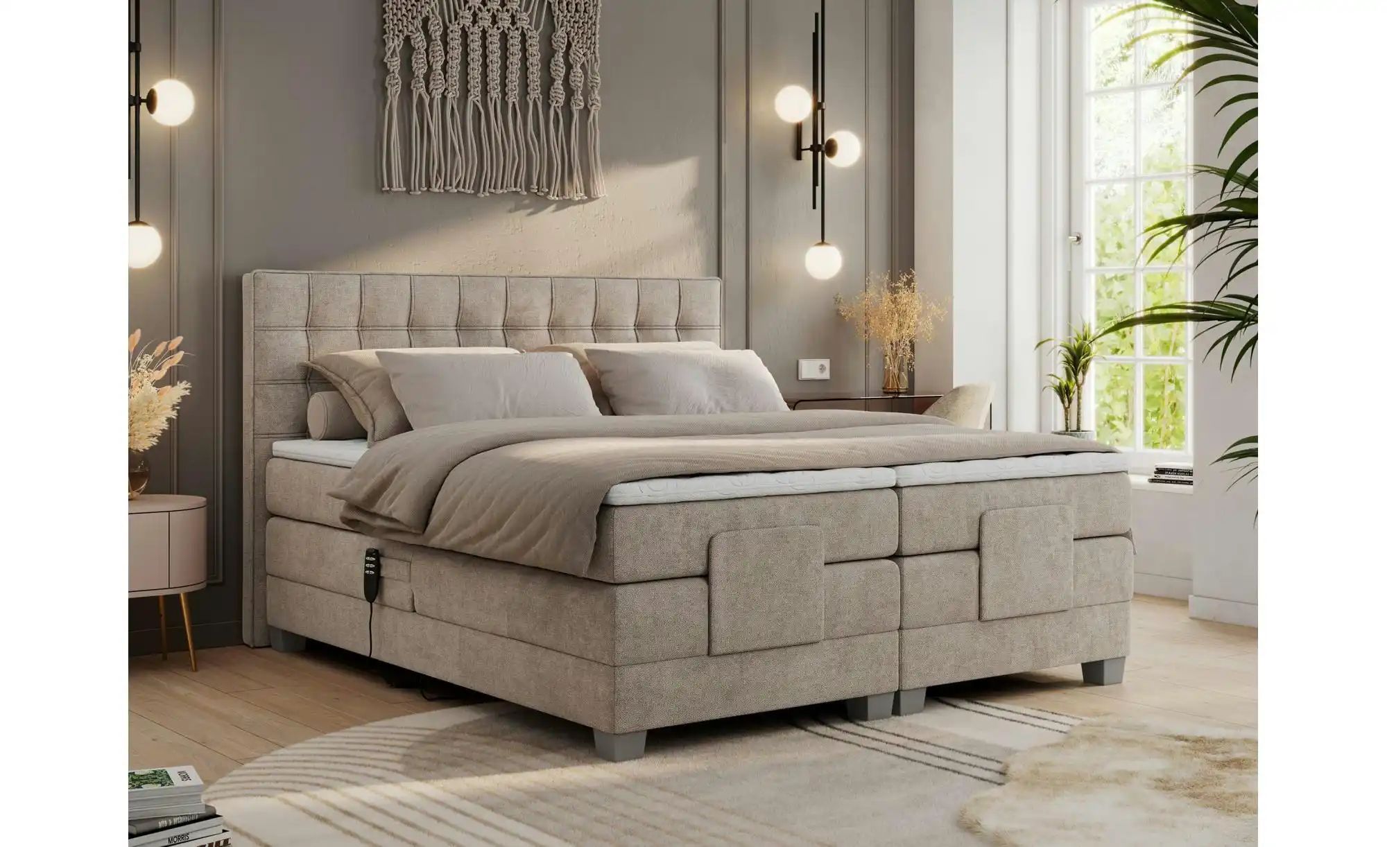 Motor Boxspringbett mit Bettkasten Elektro ¦ beige ¦ Maße (cm): B: 168 H: 1 günstig online kaufen