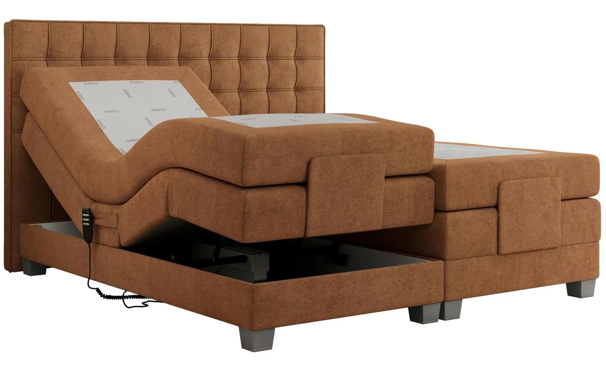 Motor Boxspringbett mit Bettkasten Elektro ¦ orange ¦ Maße (cm): B: 168 H: günstig online kaufen