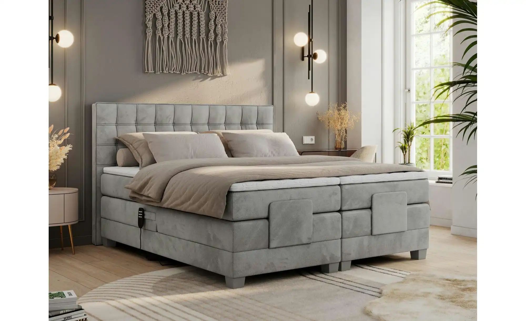 Thumbnail - Motor Boxspringbett mit Bettkasten Elektro ¦ grau ¦ Maße (cm): B: 208 H: 118 Betten > Komfortbetten - Höffner