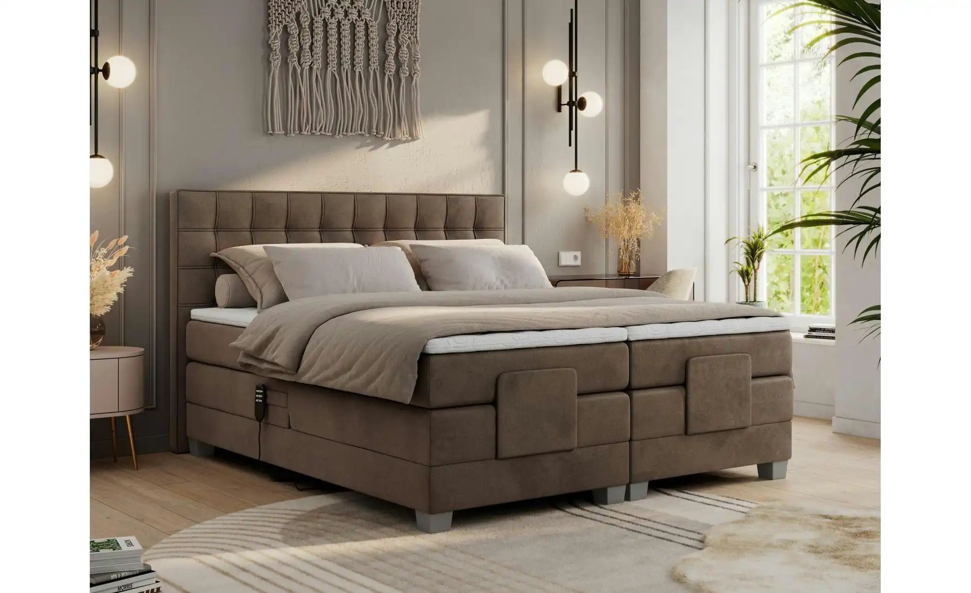 Motor Boxspringbett mit Bettkasten Elektro ¦ braun ¦ Maße (cm): B: 148 H: 1 günstig online kaufen