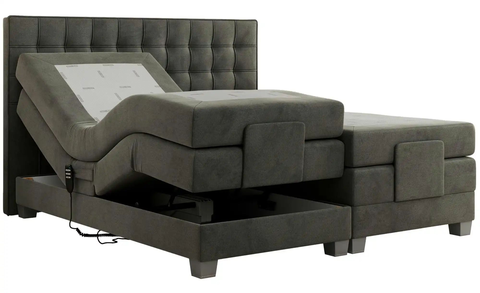 Motor Boxspringbett mit Bettkasten Elektro ¦ grau ¦ Maße (cm): B: 168 H: 11 günstig online kaufen