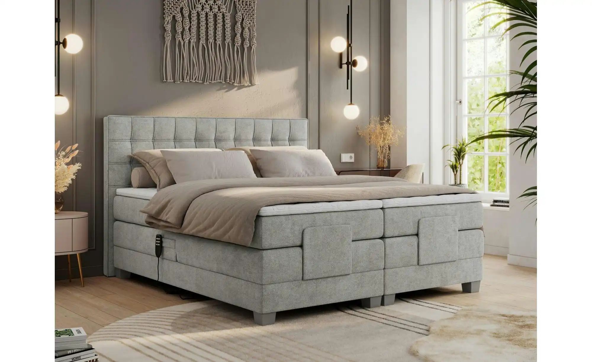 Motor Boxspringbett mit Bettkasten Elektro ¦ grau ¦ Maße (cm): B: 188 H: 11 günstig online kaufen