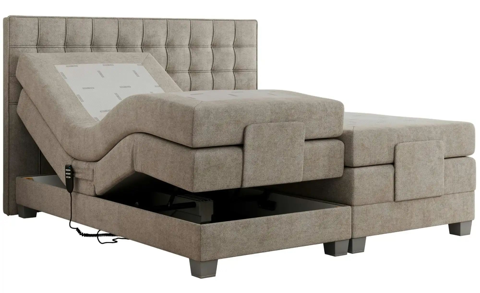 Motor Boxspringbett mit Bettkasten Elektro ¦ beige ¦ Maße (cm): B: 188 H: 1 günstig online kaufen