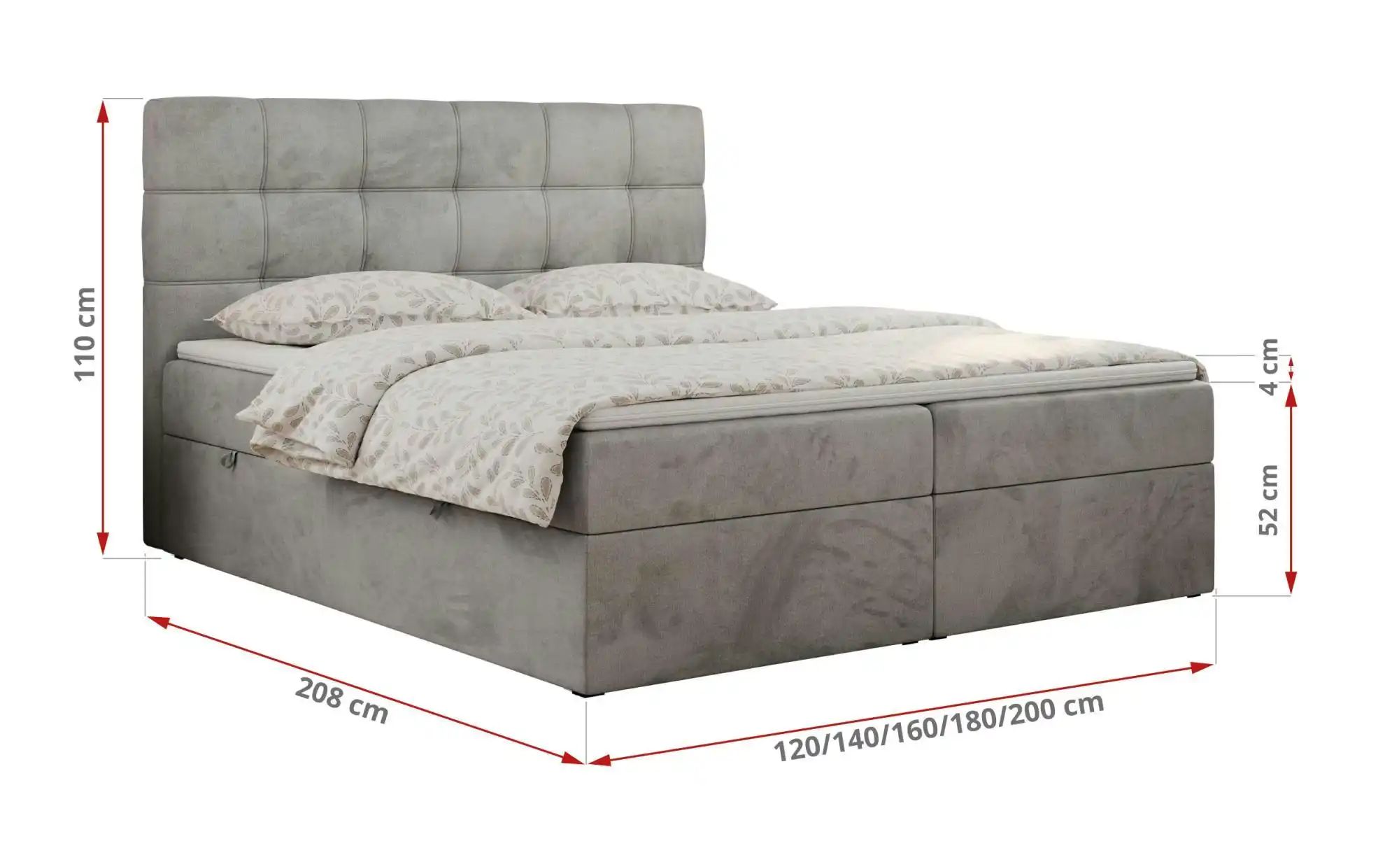 Boxbett mit Bettkasten Erni ¦ grau ¦ Maße (cm): B: 120 H: 110 Betten > Komf günstig online kaufen