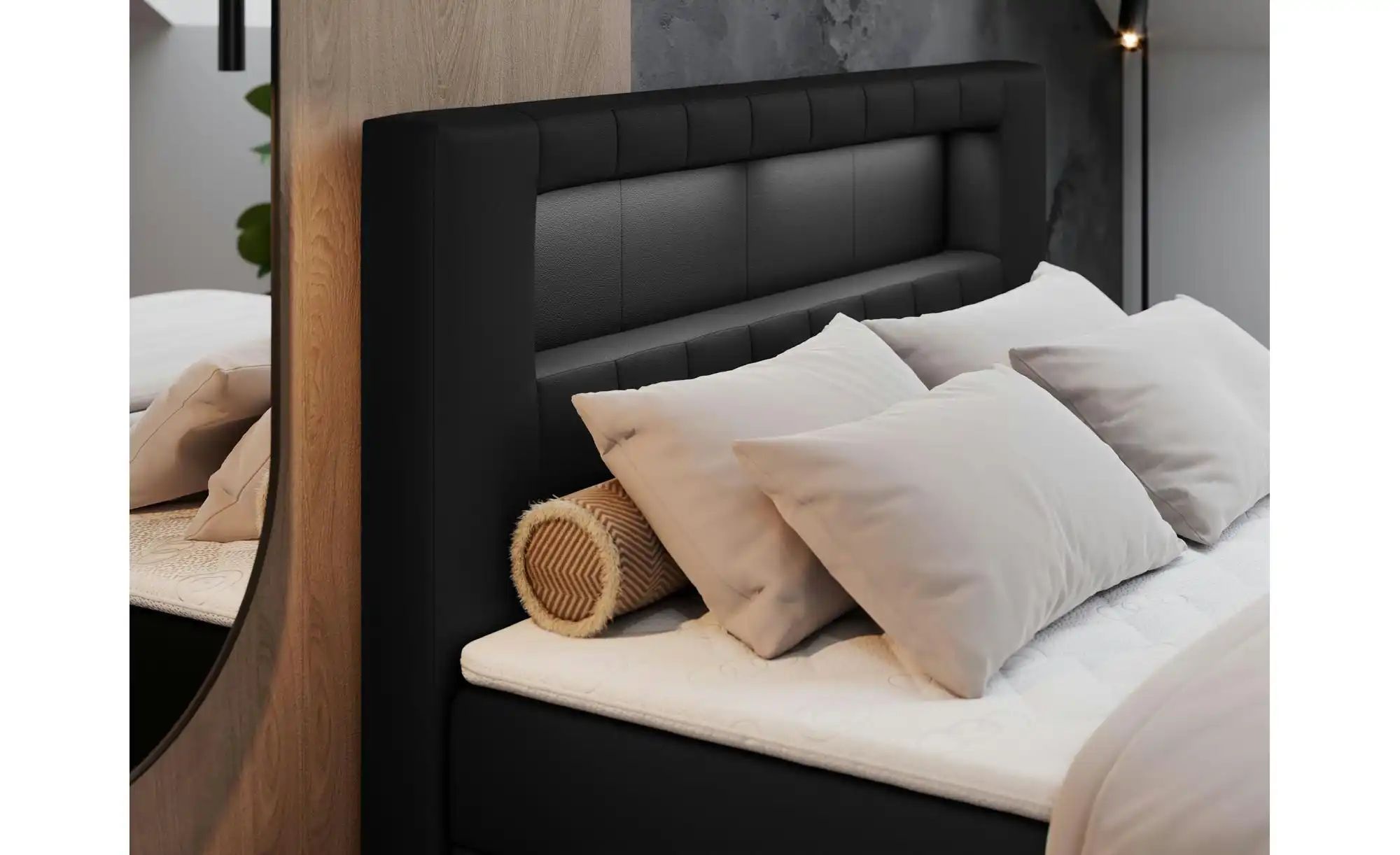 Thumbnail - Boxbett mit Bettkasten Gold 5 ¦ schwarz ¦ Maße (cm): B: 180 H: 103 Betten > Komfortbetten - Höffner