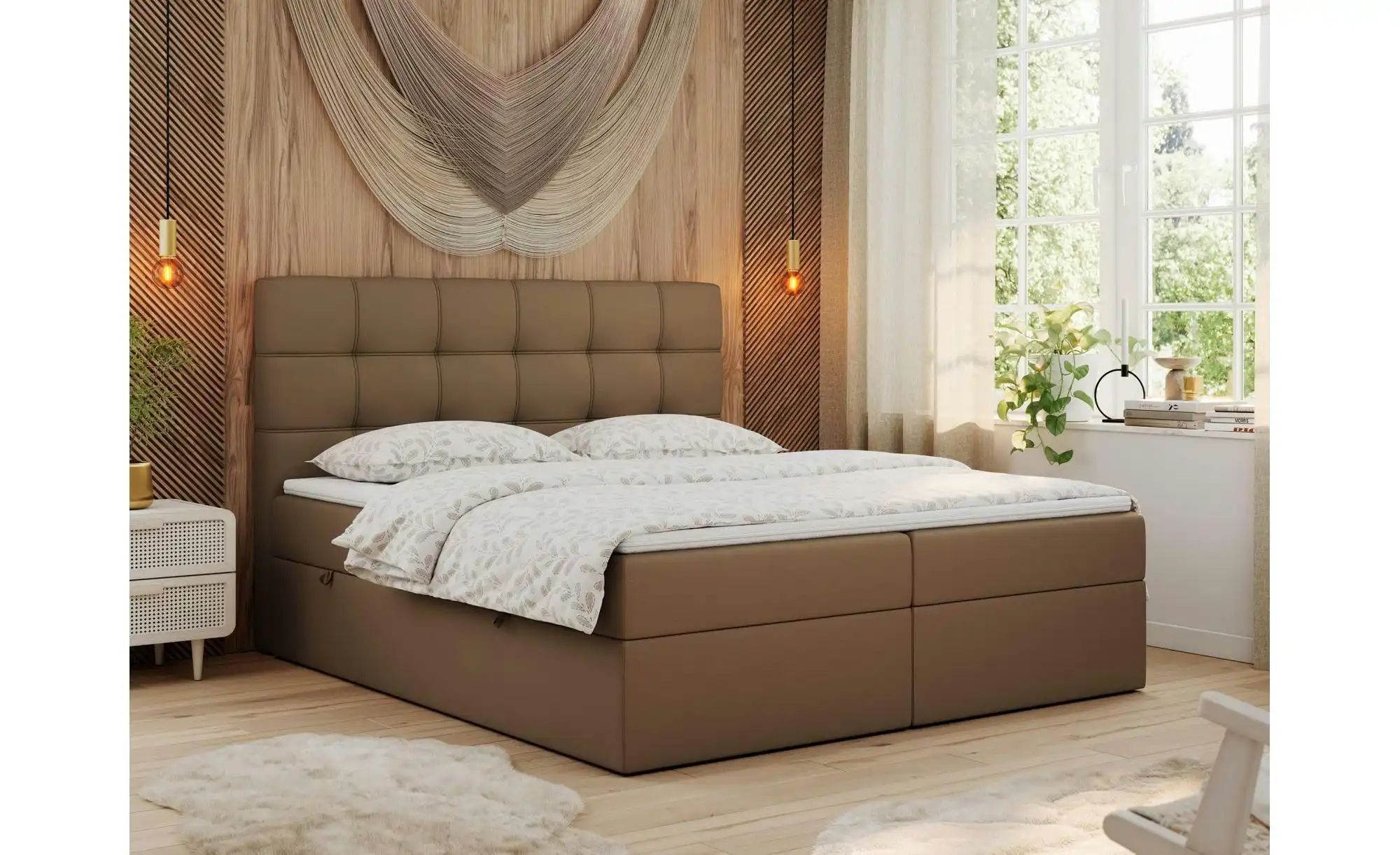 Boxbett mit Bettkasten Erni ¦ braun ¦ Maße (cm): B: 180 H: 110 Betten > Kom günstig online kaufen