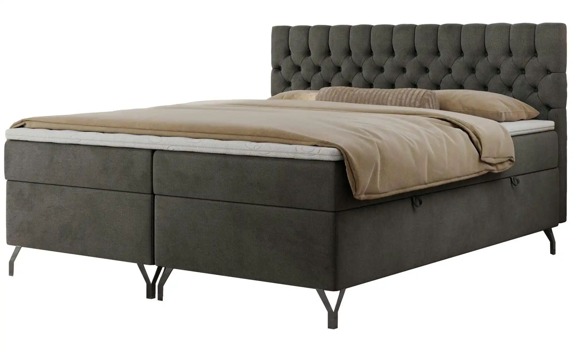 Boxbett mit Bettkasten Grimaldi ¦ grau ¦ Maße (cm): B: 144 H: 115 Betten > günstig online kaufen