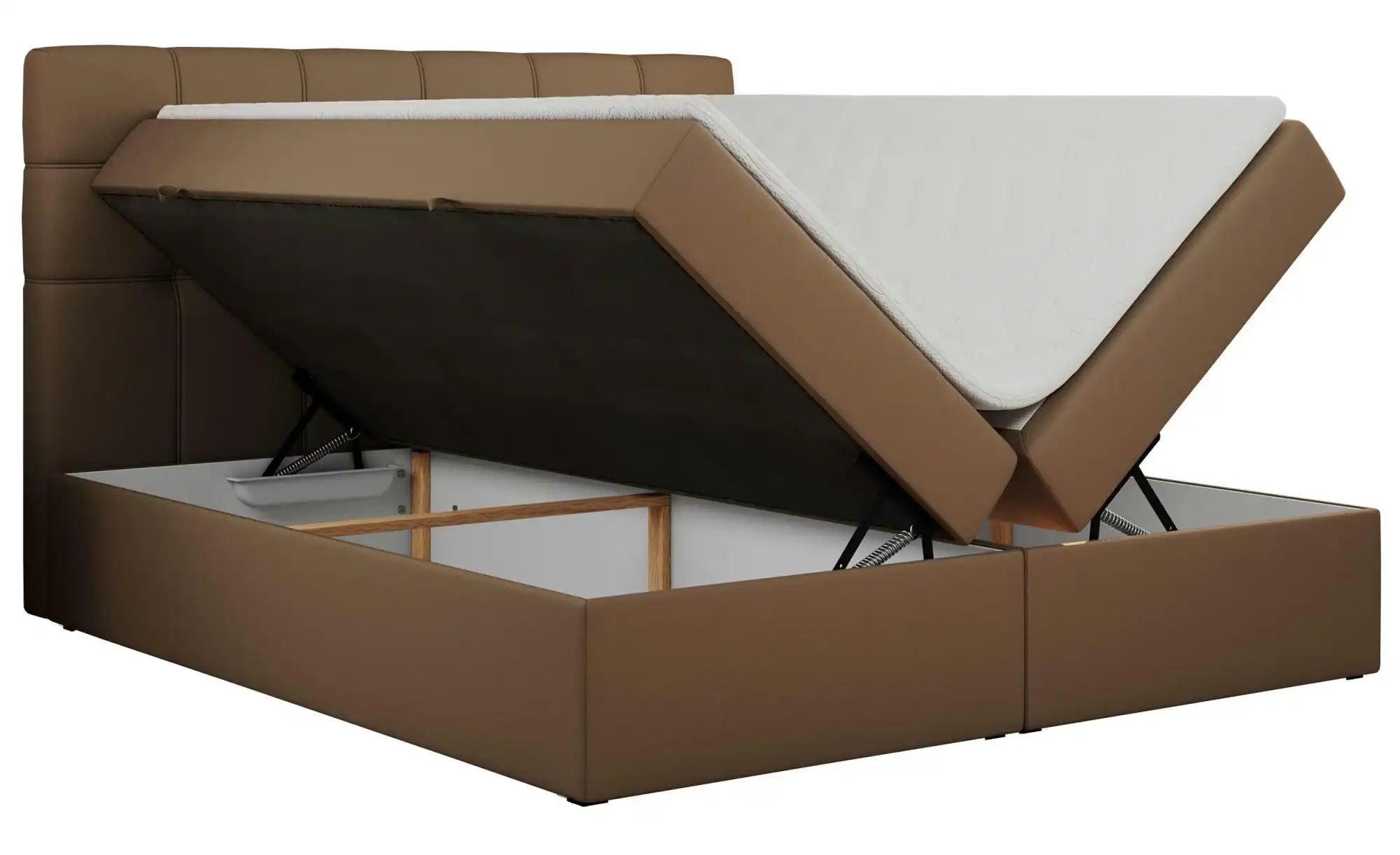 Boxbett mit Bettkasten Erni ¦ braun ¦ Maße (cm): B: 140 H: 110 Betten > Pol günstig online kaufen
