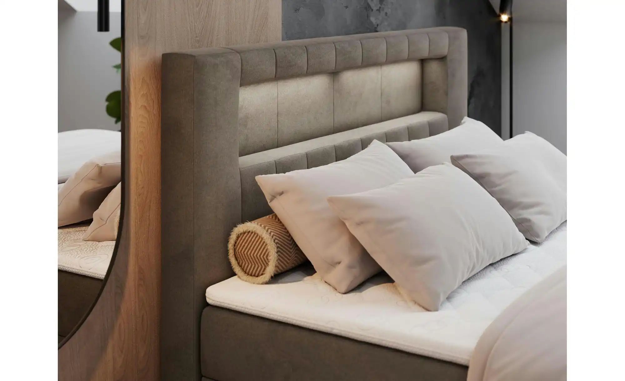 Thumbnail - Boxbett mit Bettkasten Gold 5 ¦ braun ¦ Maße (cm): B: 200 H: 103 Betten > Komfortbetten - Höffner