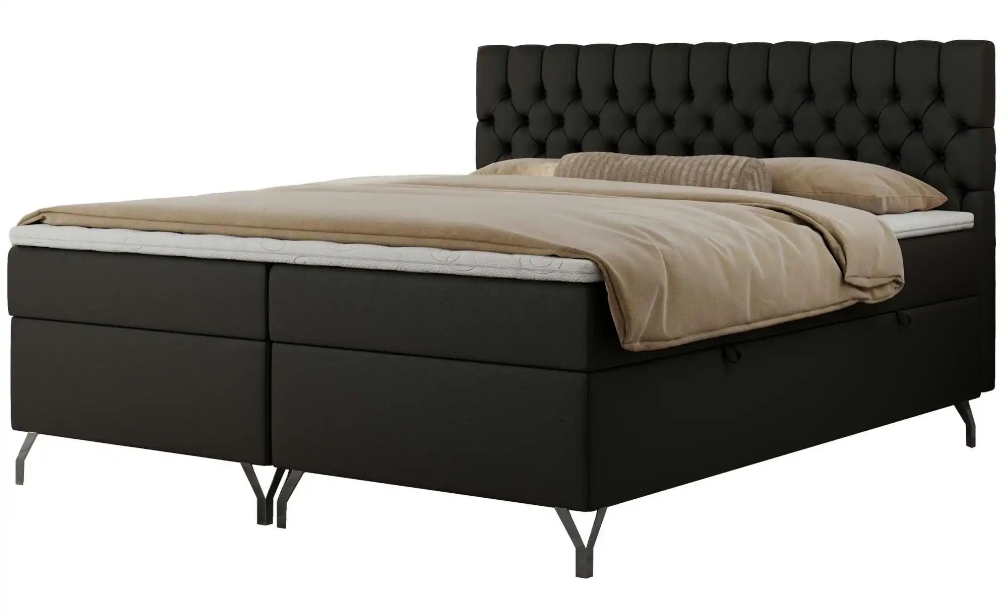 Boxbett mit Bettkasten Grimaldi ¦ schwarz ¦ Maße (cm): B: 184 H: 115 Betten günstig online kaufen