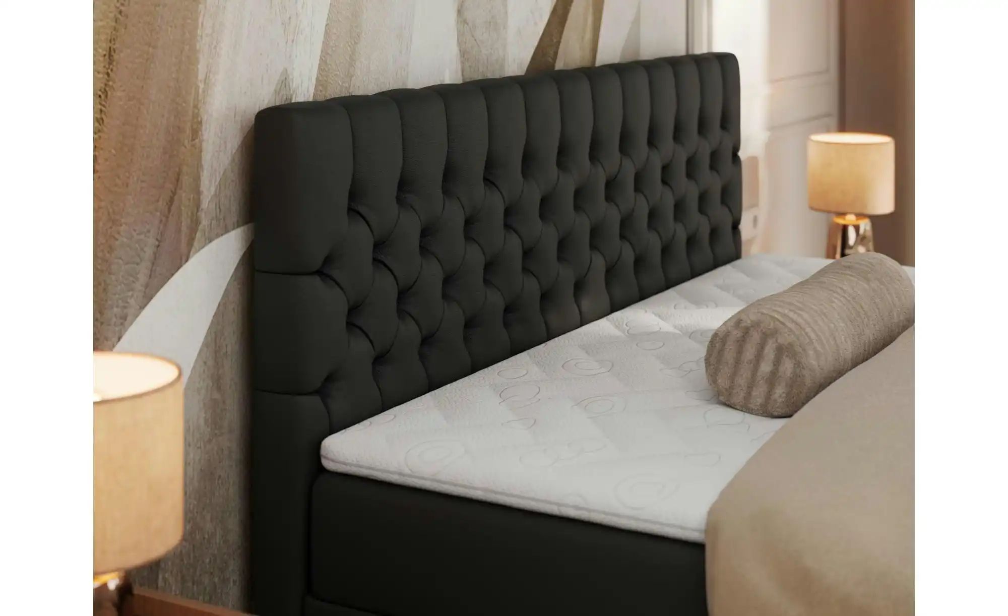 Thumbnail - Boxbett mit Bettkasten Grimaldi ¦ schwarz ¦ Maße (cm): H: 115 Betten > Komfortbetten - Höffner