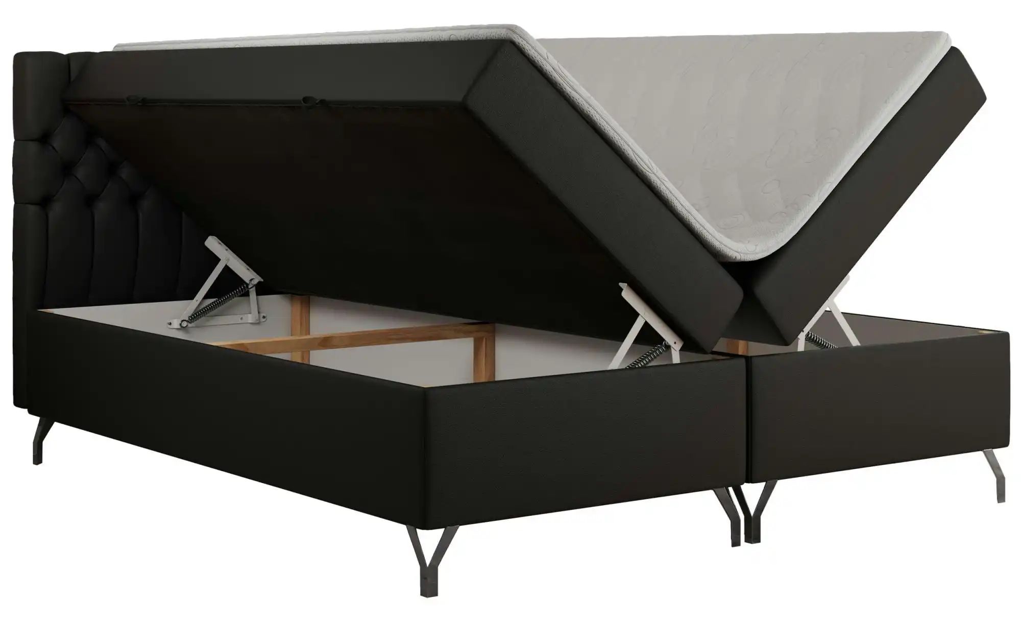 Boxbett mit Bettkasten Grimaldi ¦ schwarz ¦ Maße (cm): H: 115 Betten > Komf günstig online kaufen