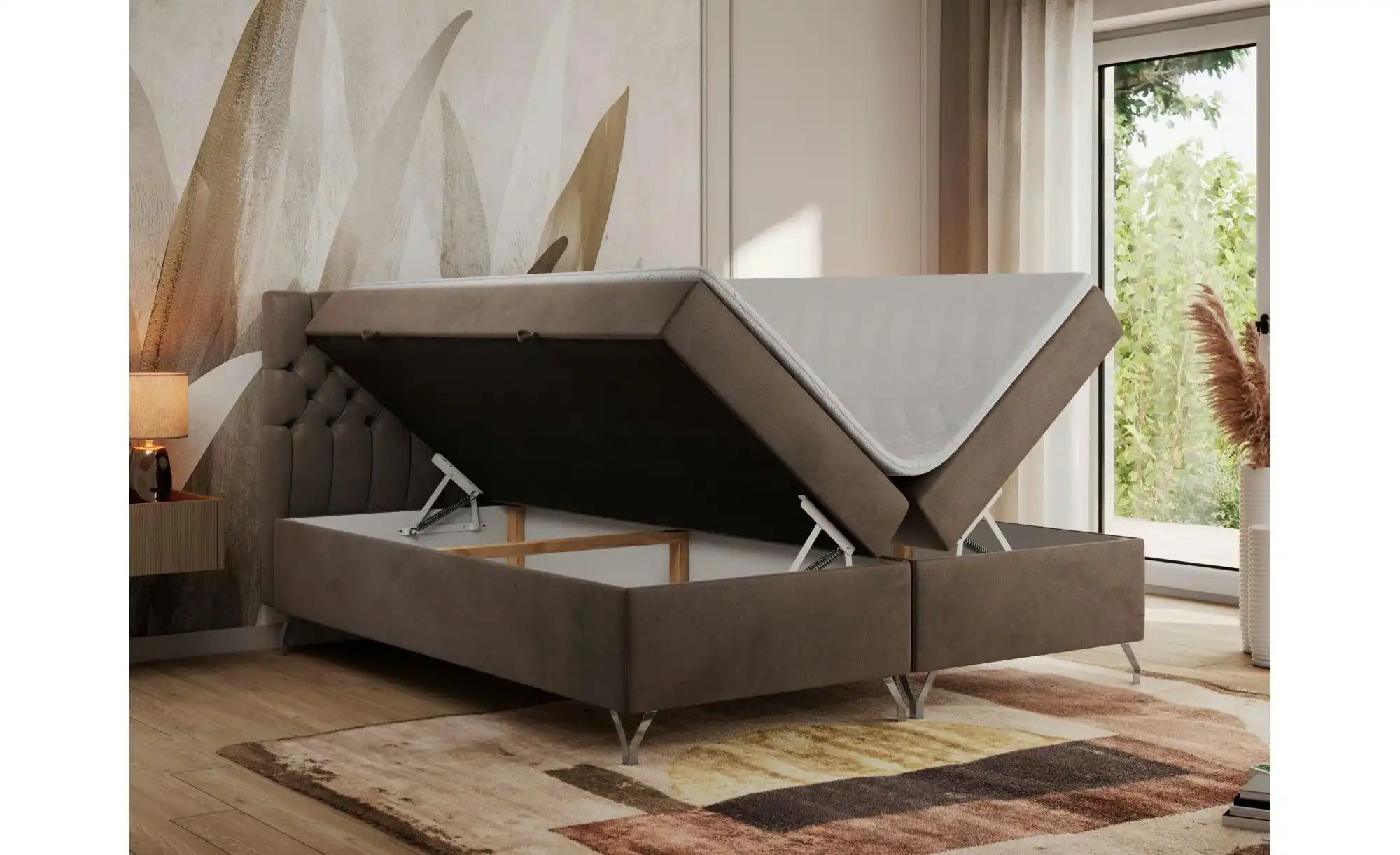 Thumbnail - Boxbett mit Bettkasten Grimaldi ¦ braun ¦ Maße (cm): H: 115 Betten > Komfortbetten - Höffner