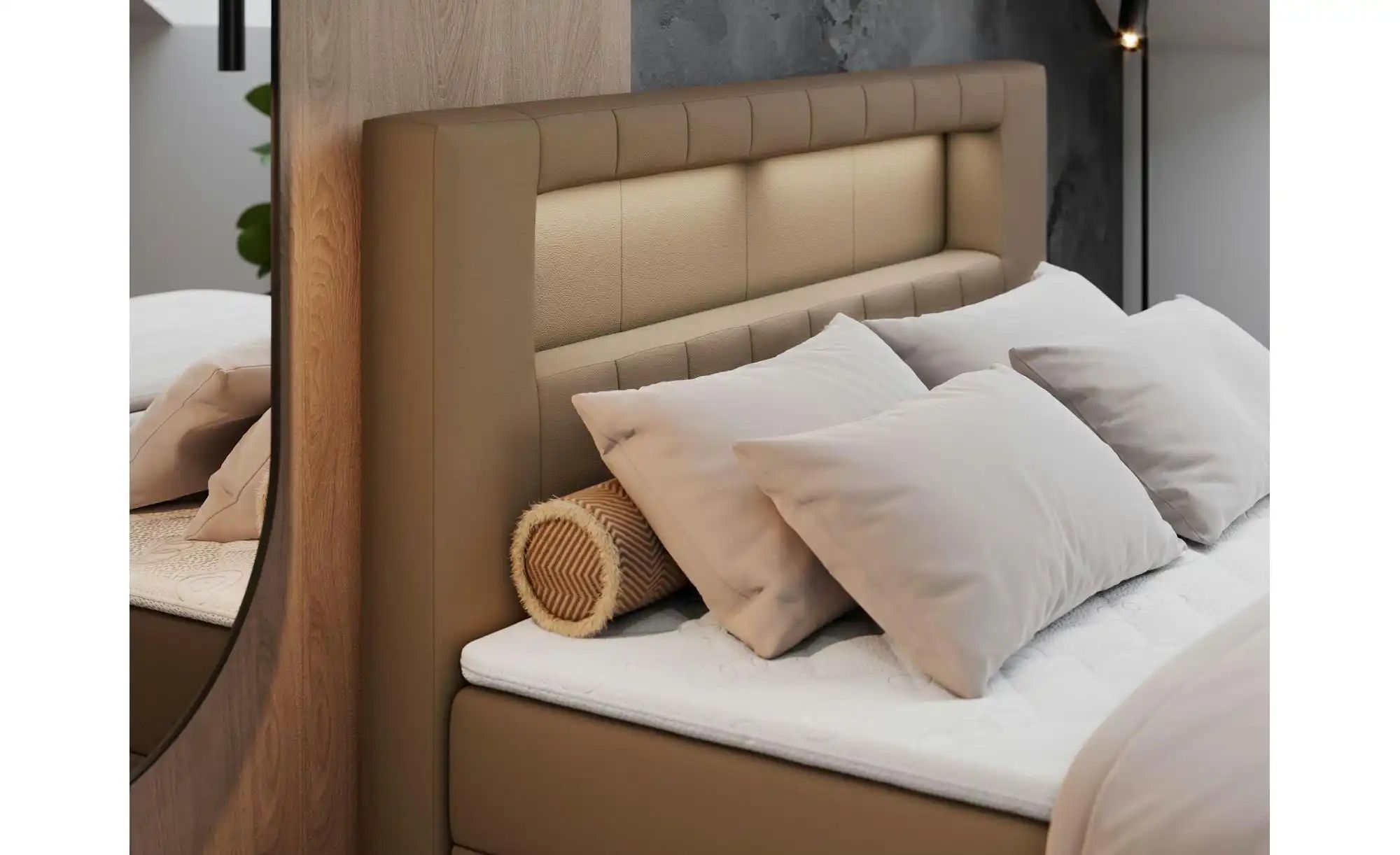 Thumbnail - Boxbett mit Bettkasten Gold 5 ¦ braun ¦ Maße (cm): B: 120 H: 103 Betten > Komfortbetten - Höffner