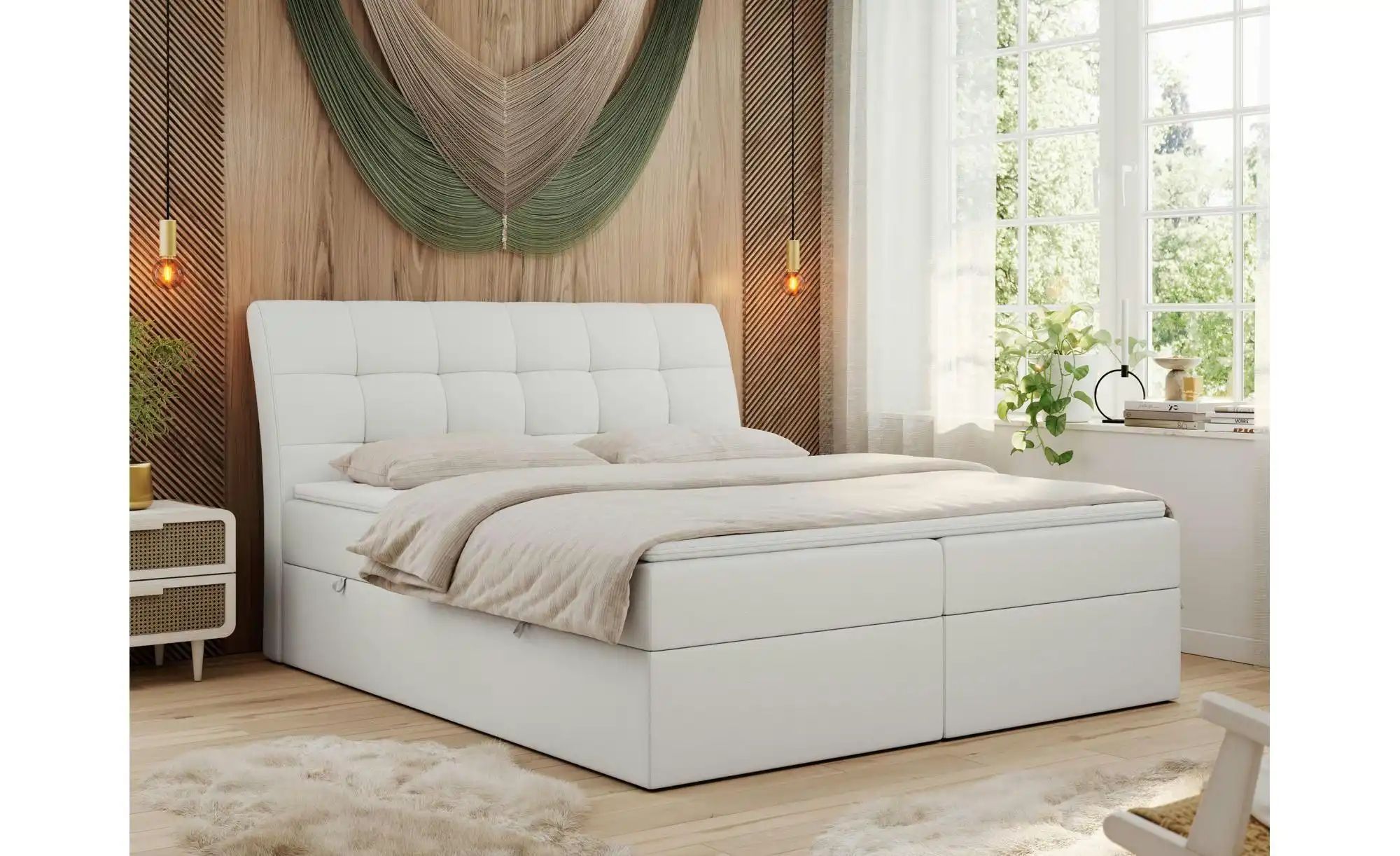 Boxbett mit Bettkasten Diegos ¦ weiß ¦ Maße (cm): H: 118 Betten > Komfortbe günstig online kaufen