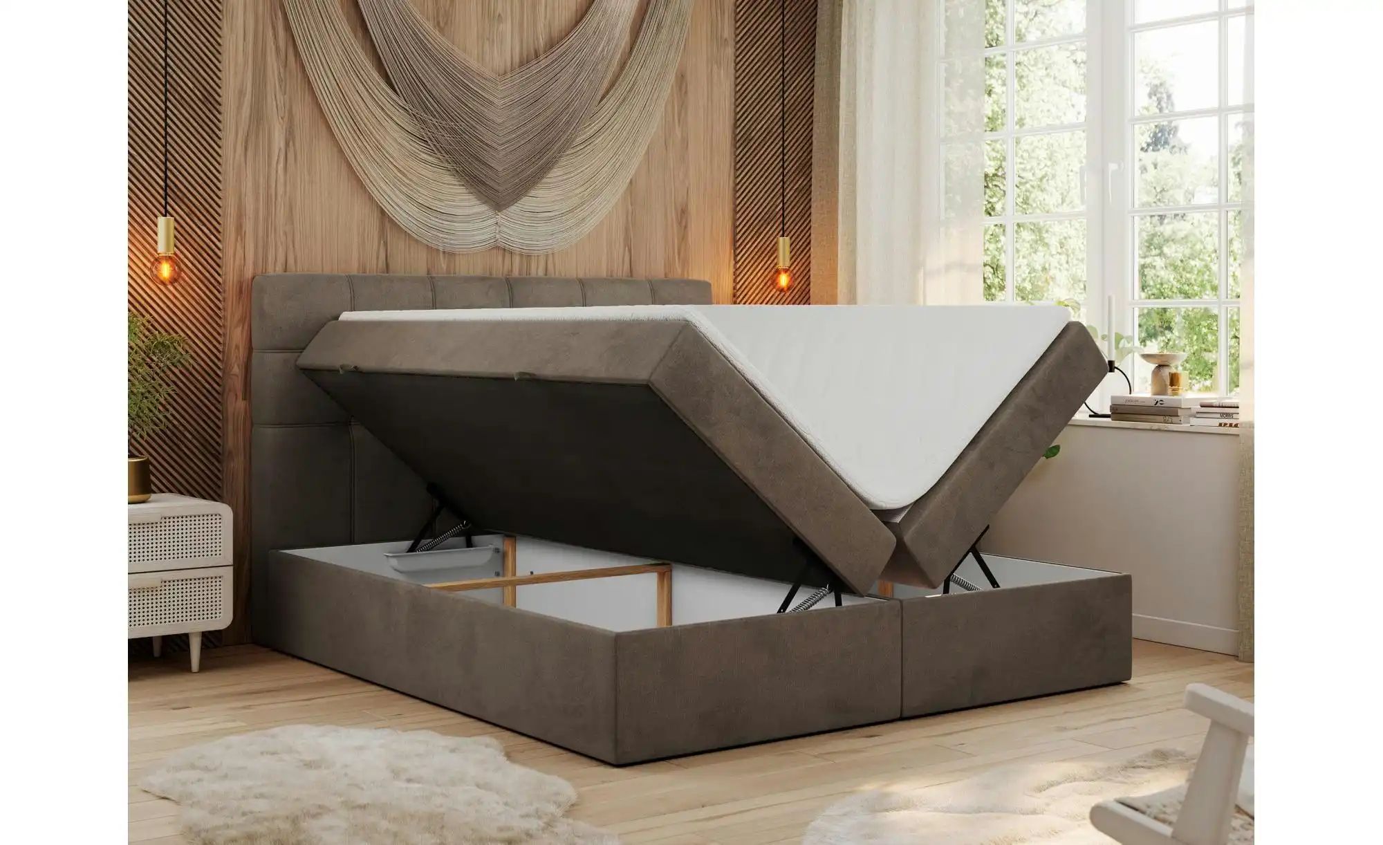 Thumbnail - Boxbett mit Bettkasten Erni ¦ braun ¦ Maße (cm): H: 110 Betten > Polsterbetten - Höffner