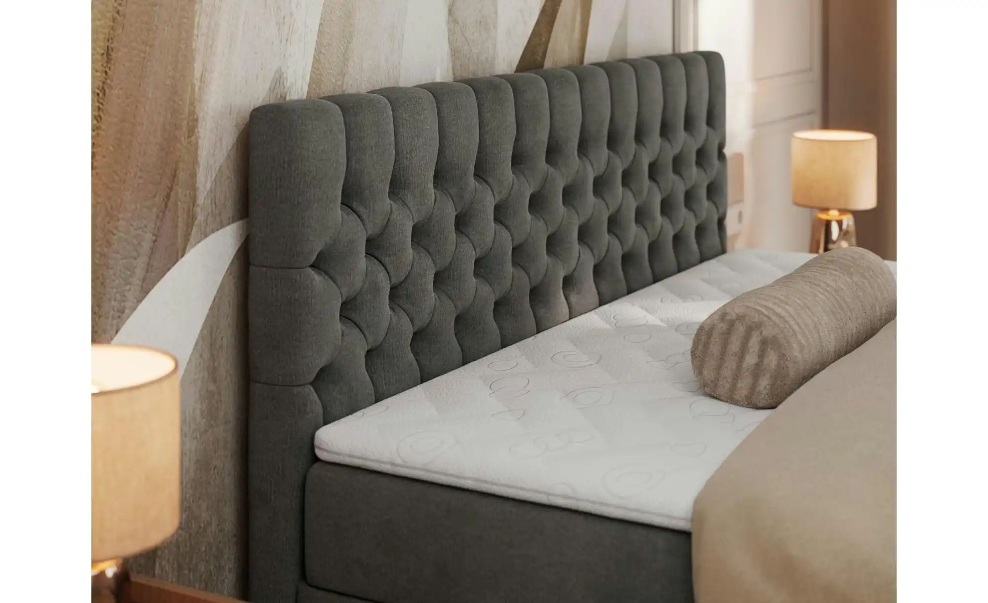 Thumbnail - Boxbett mit Bettkasten Grimaldi ¦ grau ¦ Maße (cm): B: 164 H: 115 Betten > Komfortbetten - Höffner