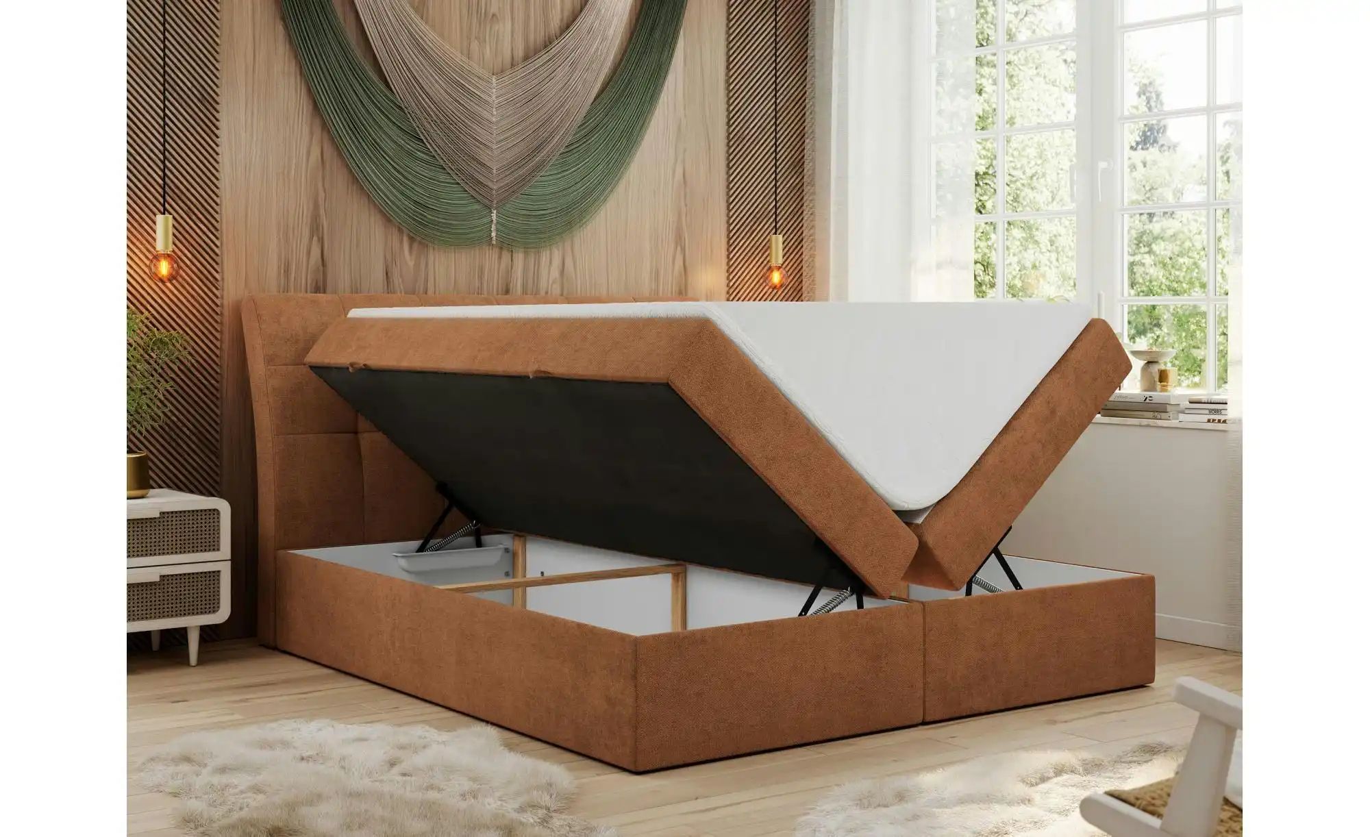 Boxbett mit Bettkasten Diegos ¦ orange ¦ Maße (cm): H: 118 Betten > Komfort günstig online kaufen