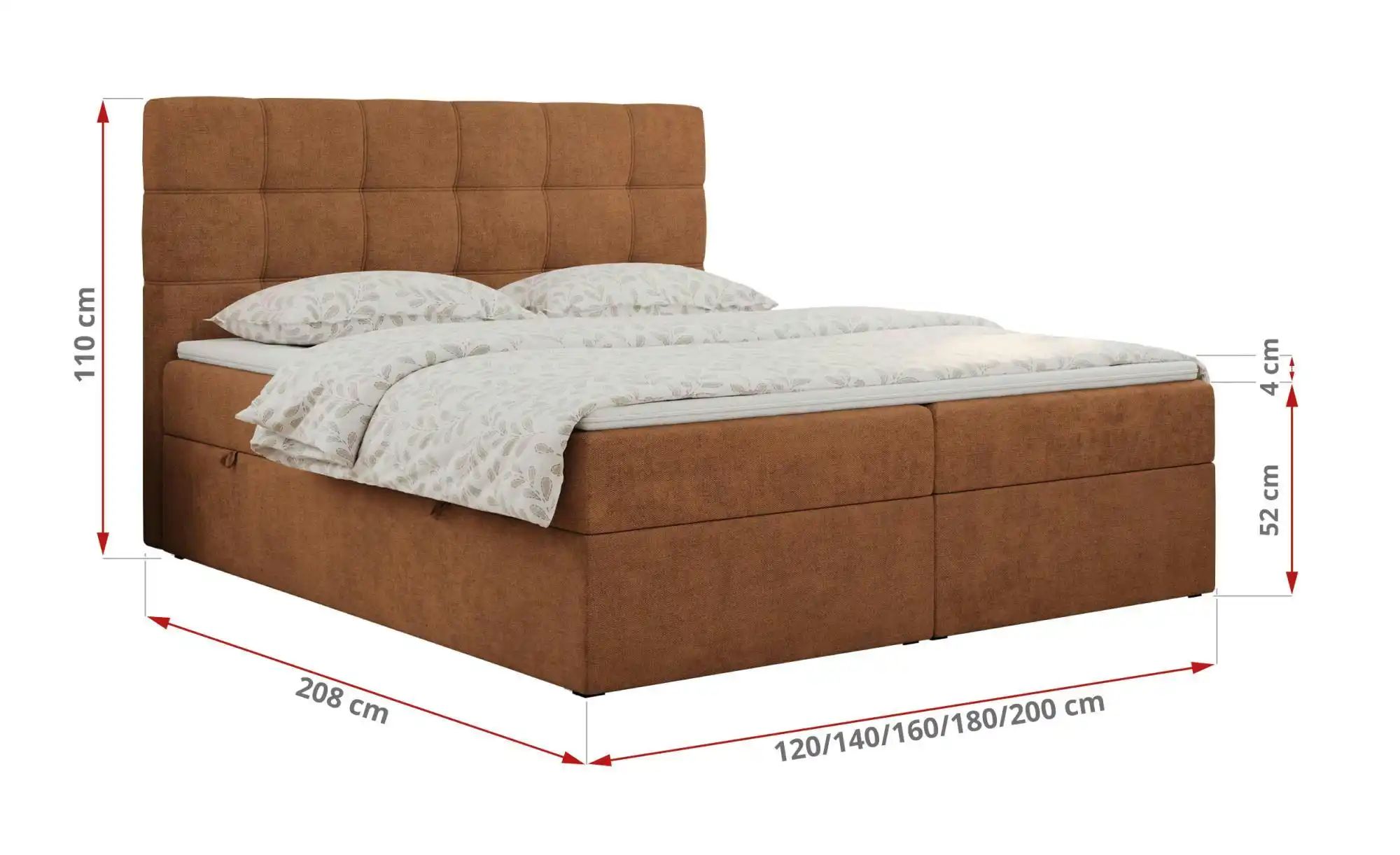 Thumbnail - Boxbett mit Bettkasten Erni ¦ orange ¦ Maße (cm): H: 110 Betten > Komfortbetten - Höffner