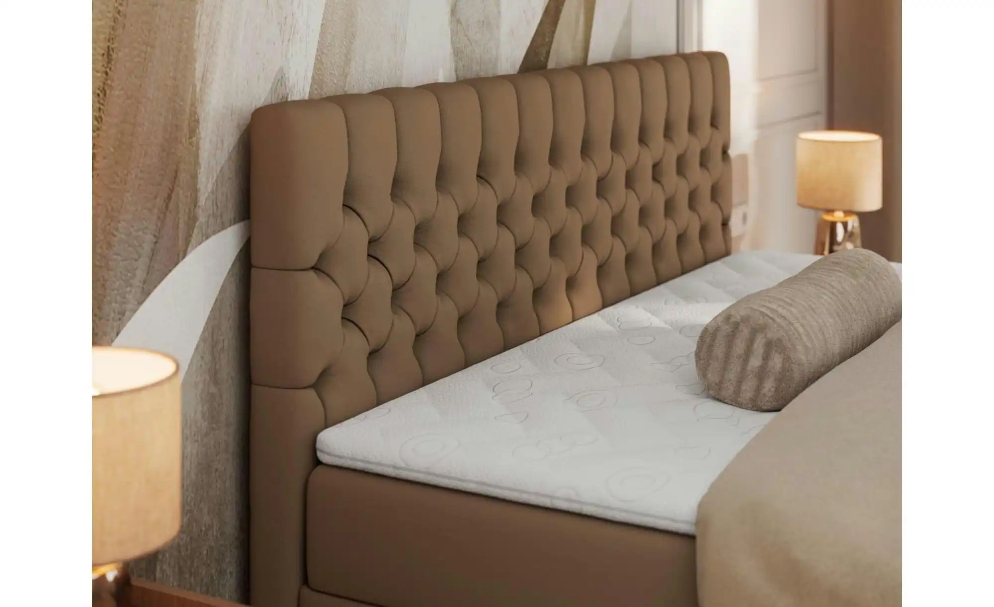 Thumbnail - Boxbett mit Bettkasten Grimaldi ¦ braun ¦ Maße (cm): H: 115 Betten > Komfortbetten - Höffner