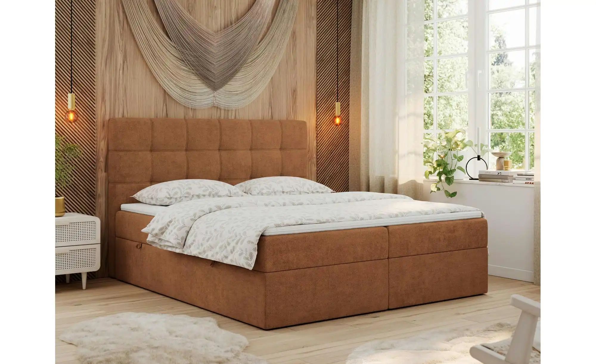Boxbett mit Bettkasten Erni ¦ orange ¦ Maße (cm): H: 110 Betten > Komfortbe günstig online kaufen