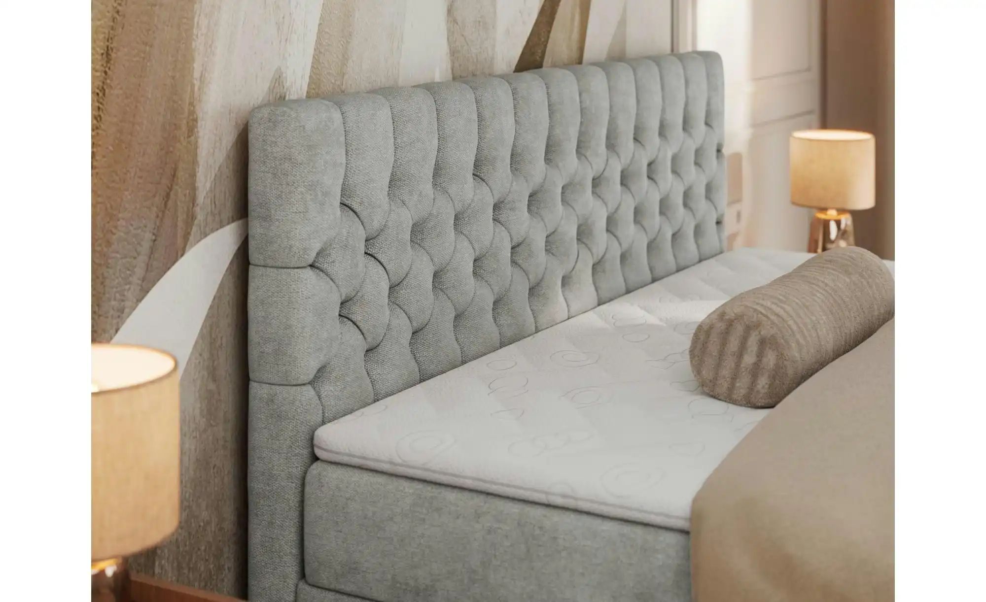 Thumbnail - Boxbett mit Bettkasten Grimaldi ¦ grau ¦ Maße (cm): B: 124 H: 115 Betten > Komfortbetten - Höffner