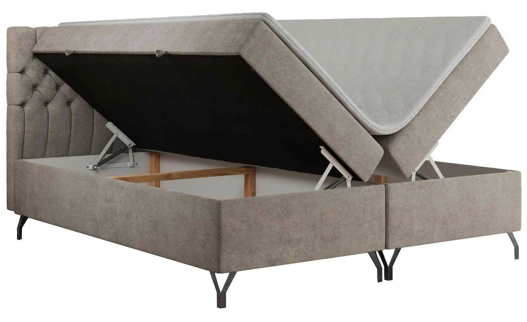 Boxbett mit Bettkasten Grimaldi ¦ beige ¦ Maße (cm): B: 204 H: 115 Betten > günstig online kaufen