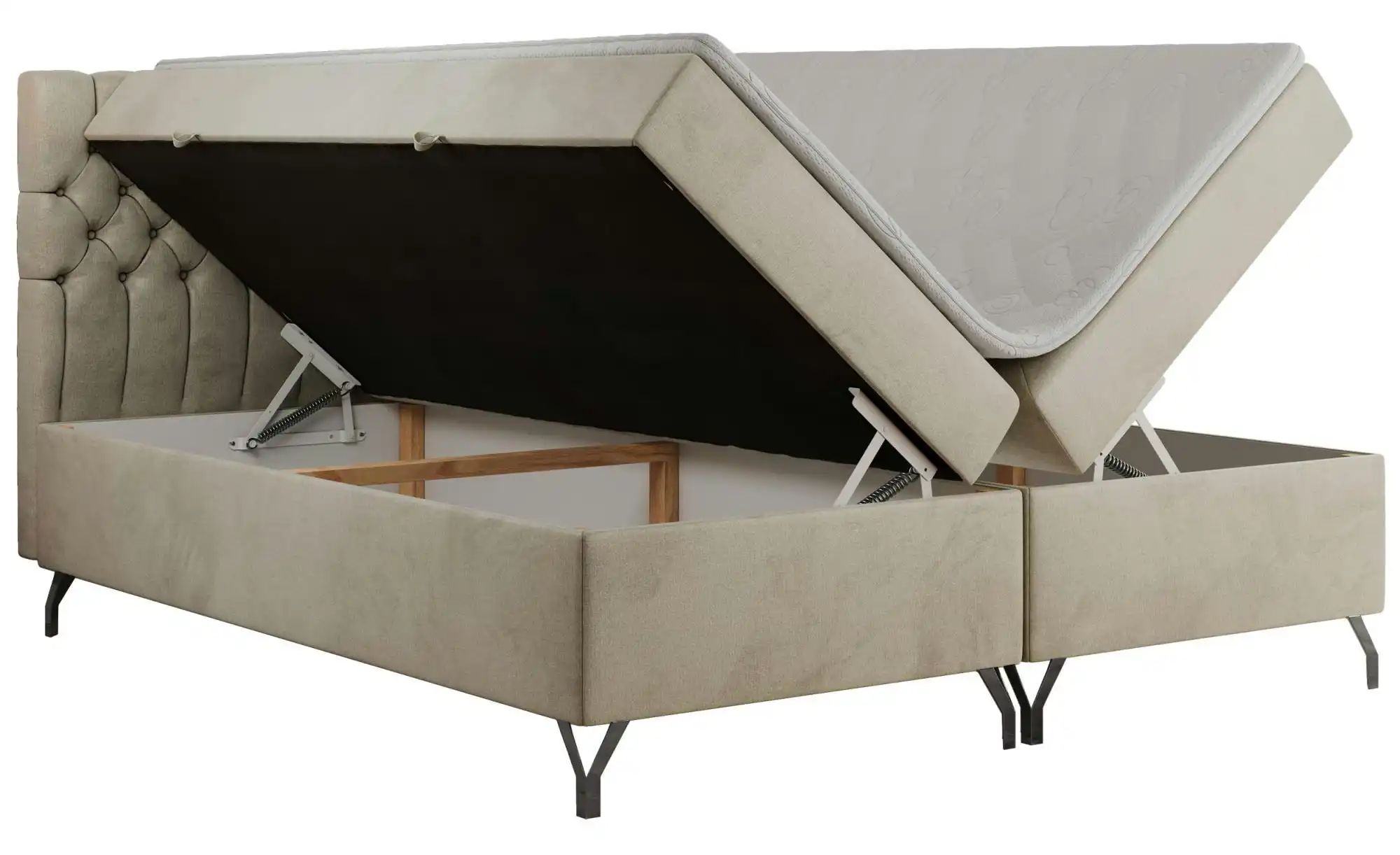 Boxbett mit Bettkasten Grimaldi ¦ beige ¦ Maße (cm): H: 115 Betten > Komfor günstig online kaufen