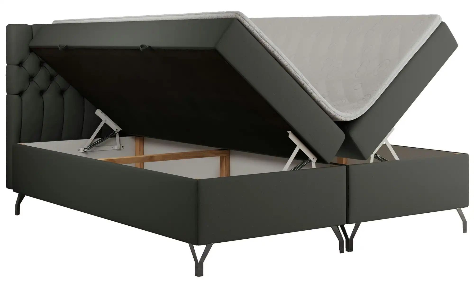 Boxbett mit Bettkasten Grimaldi ¦ grau ¦ Maße (cm): B: 184 H: 115 Betten > günstig online kaufen