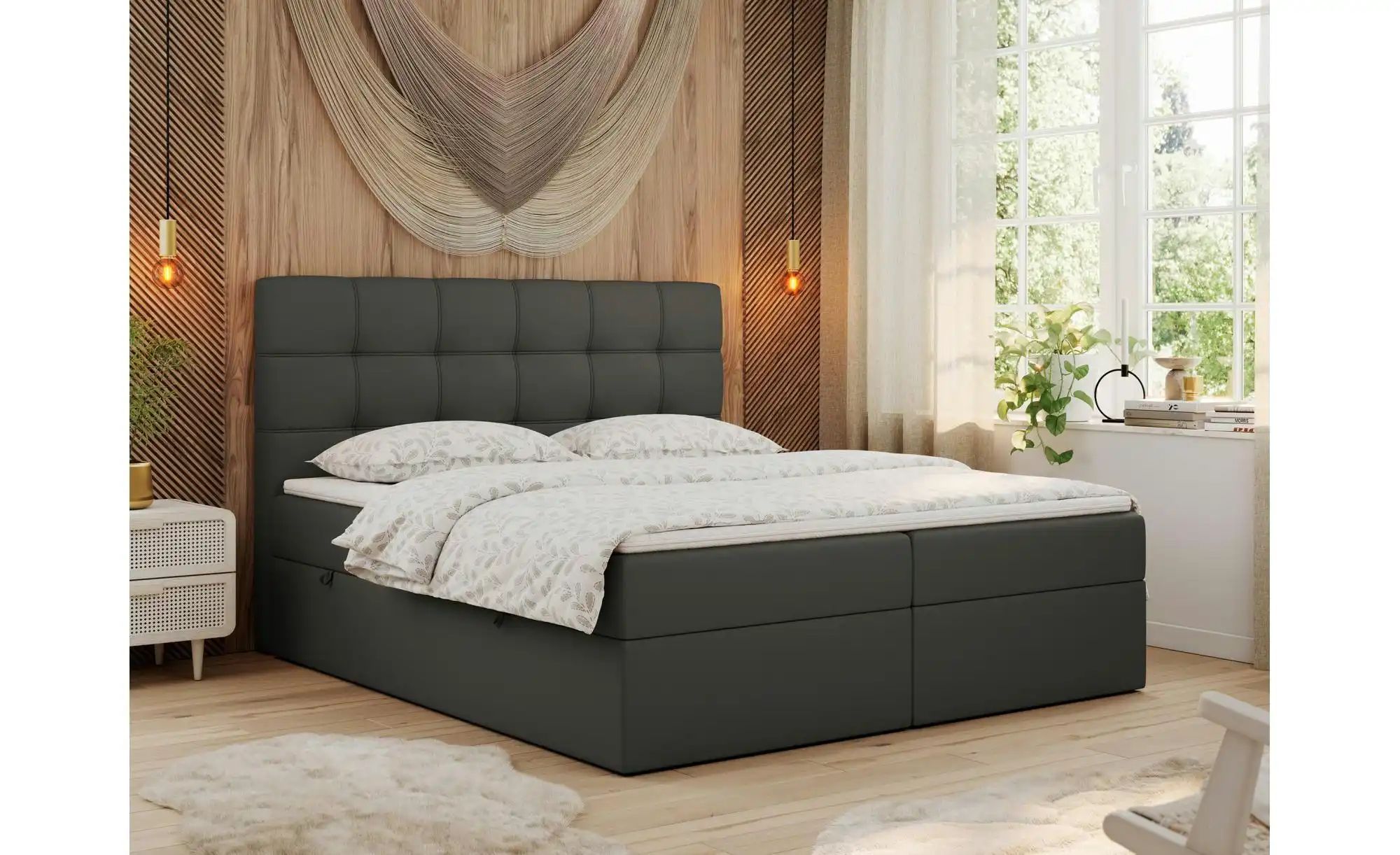 Thumbnail - Boxbett mit Bettkasten Erni ¦ grau ¦ Maße (cm): B: 200 H: 110 Betten > Komfortbetten - Höffner