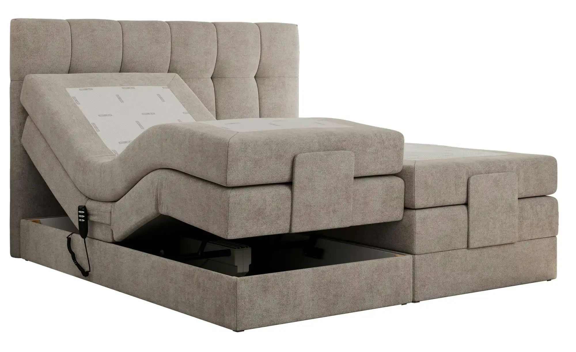 Motor Boxspringbett mit Bettkasten Vittoria ¦ beige ¦ Maße (cm): B: 188 H: günstig online kaufen