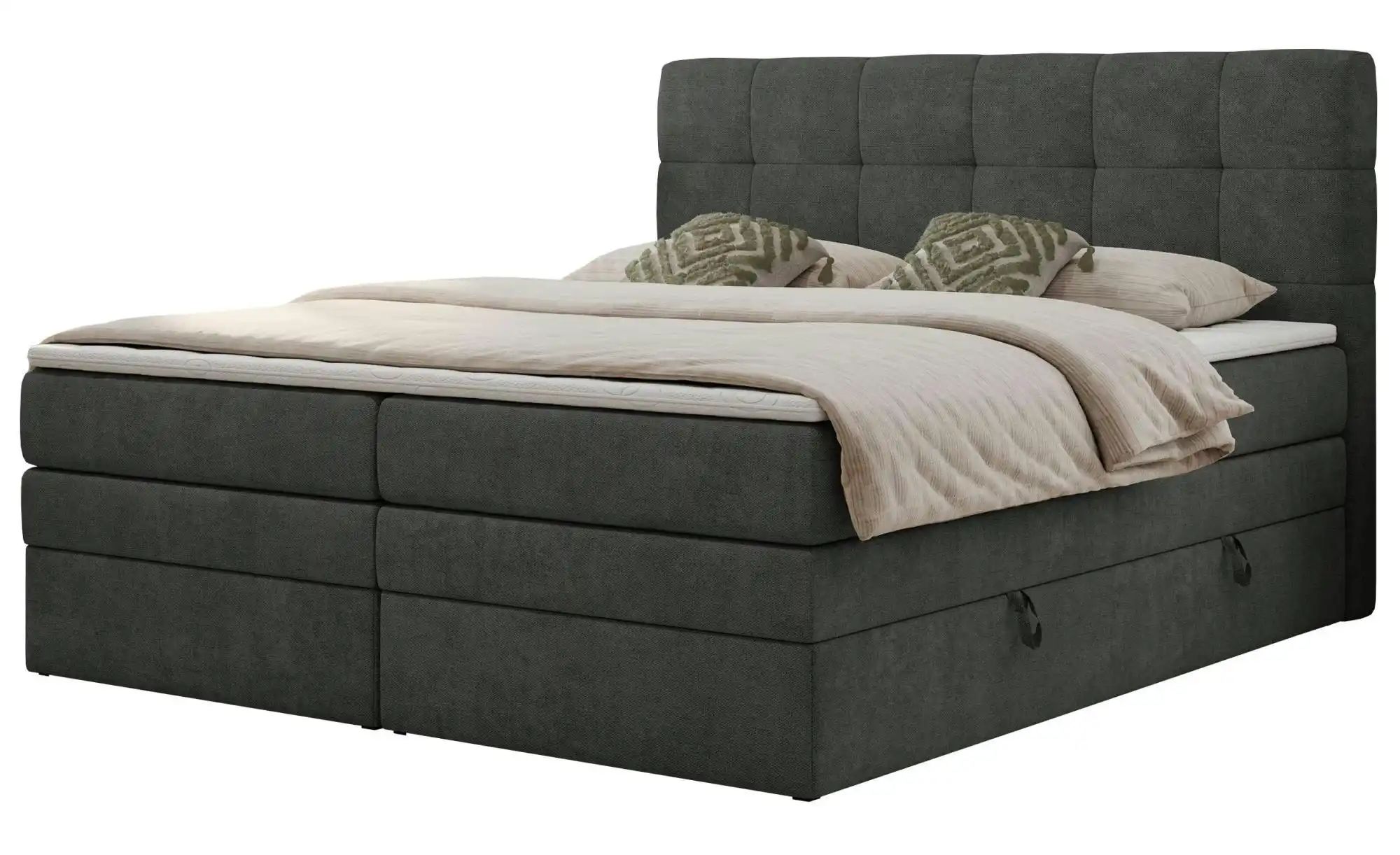 Boxspringbett mit Bettkasten Luka King ¦ grau ¦ Maße (cm): B: 120 H: 110 Be günstig online kaufen